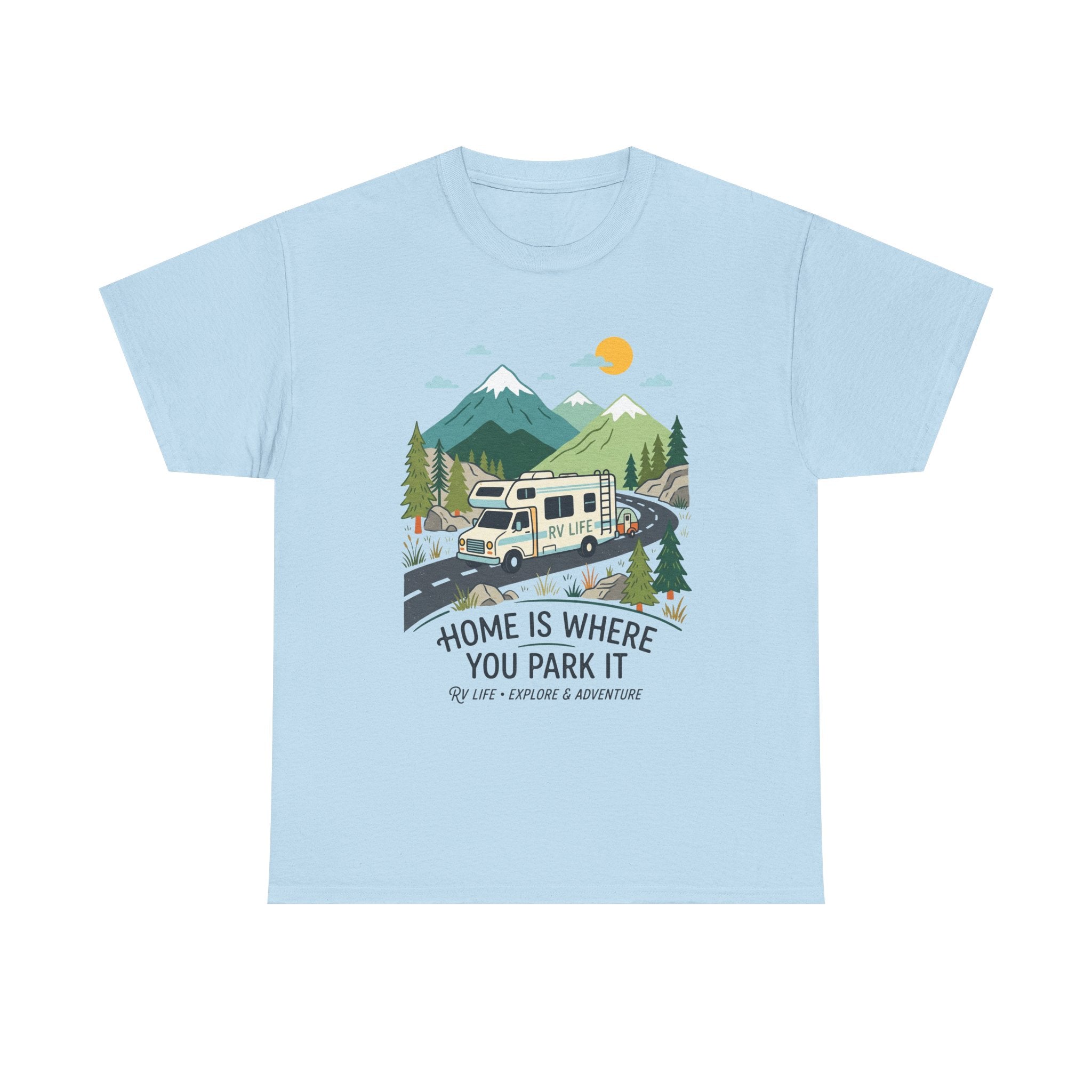 RV Camping T‑Shirt — "Home Is Where You Park It" Mountain Camper Tee