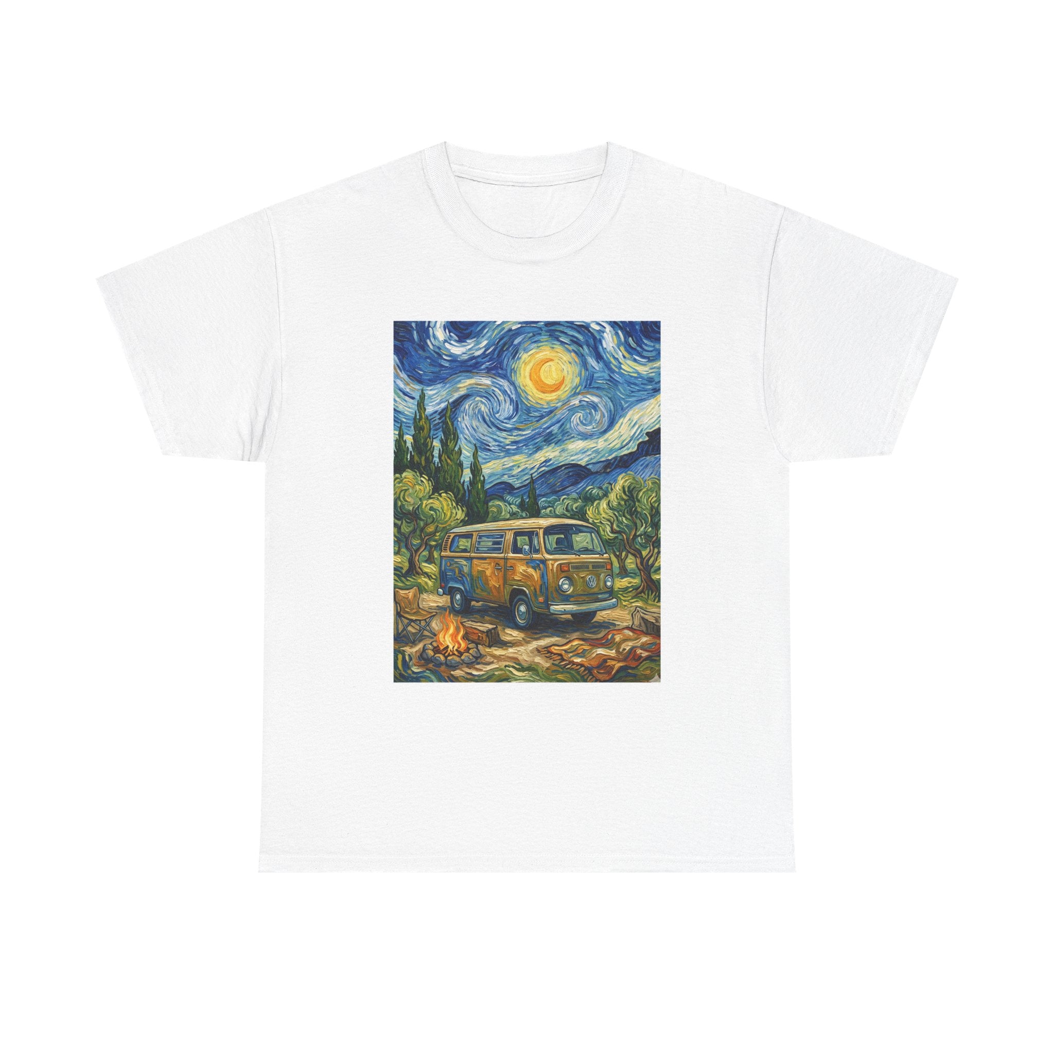Van Gogh Night Van T-Shirt — Vintage Camper Starry Sky Tee