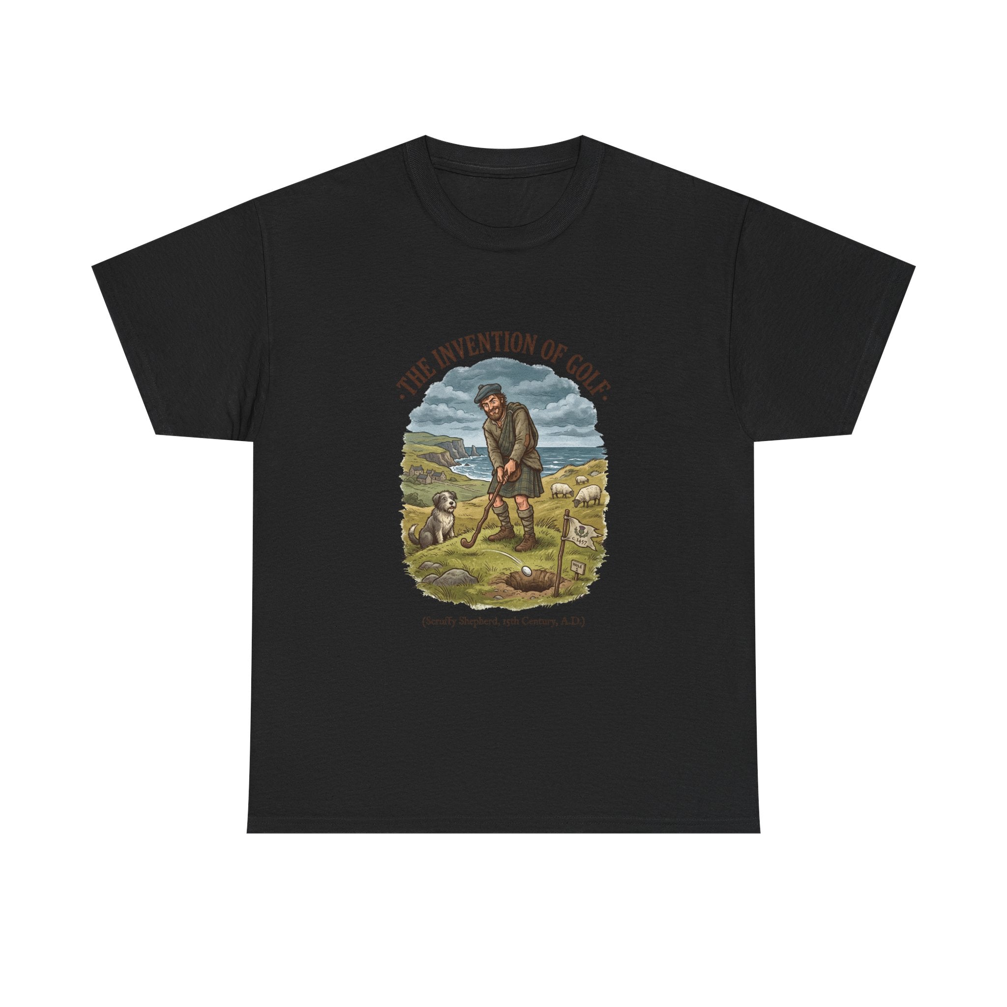 The Invention of Golf T-Shirt — Vintage Golfer Illustration Tee