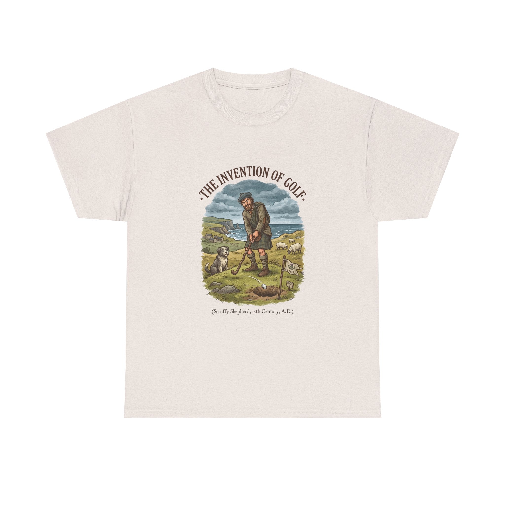 The Invention of Golf T-Shirt — Vintage Golfer Illustration Tee