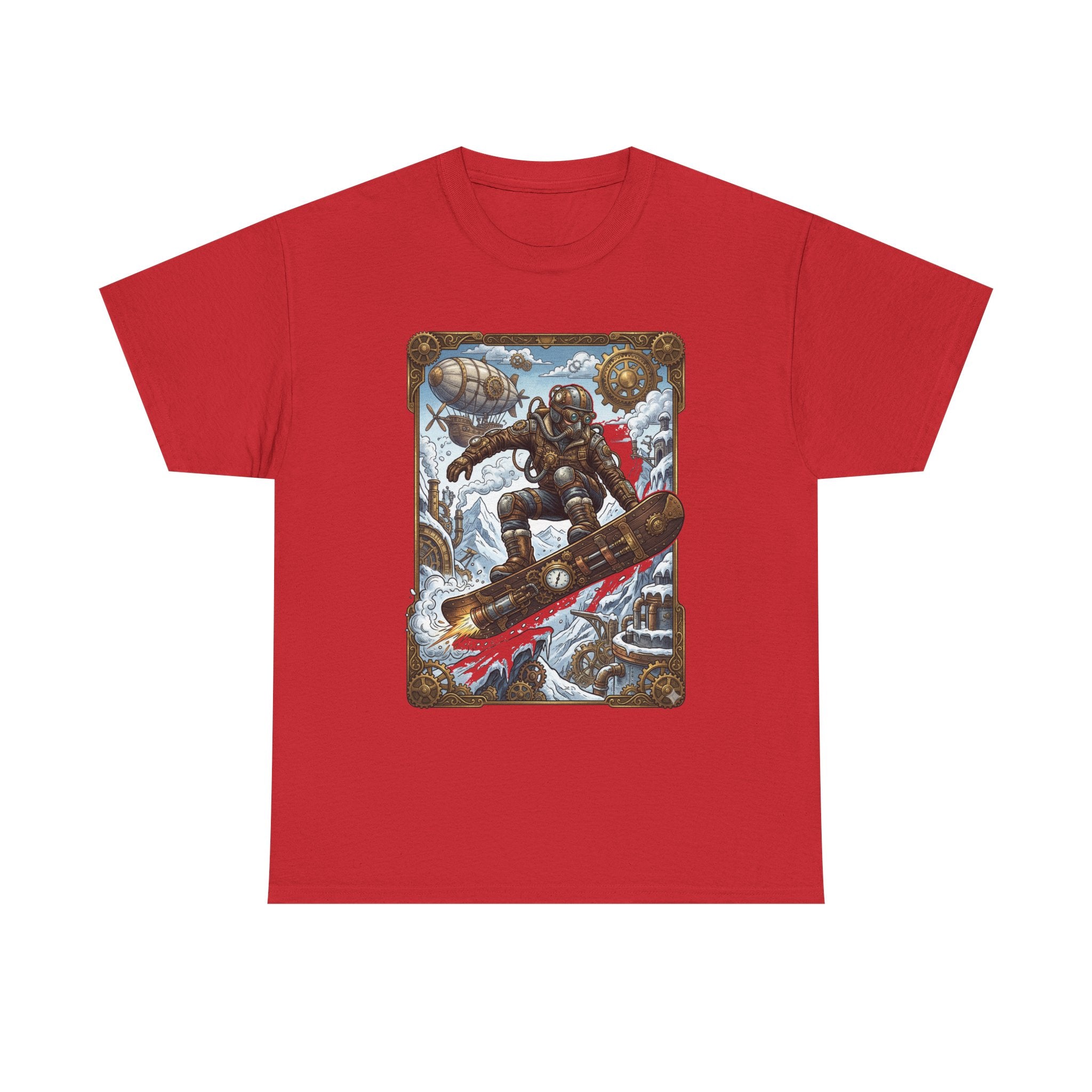 Steampunk Snowboarder Tee — Vintage Deep-Sea Snowboarding Graphic Shirt