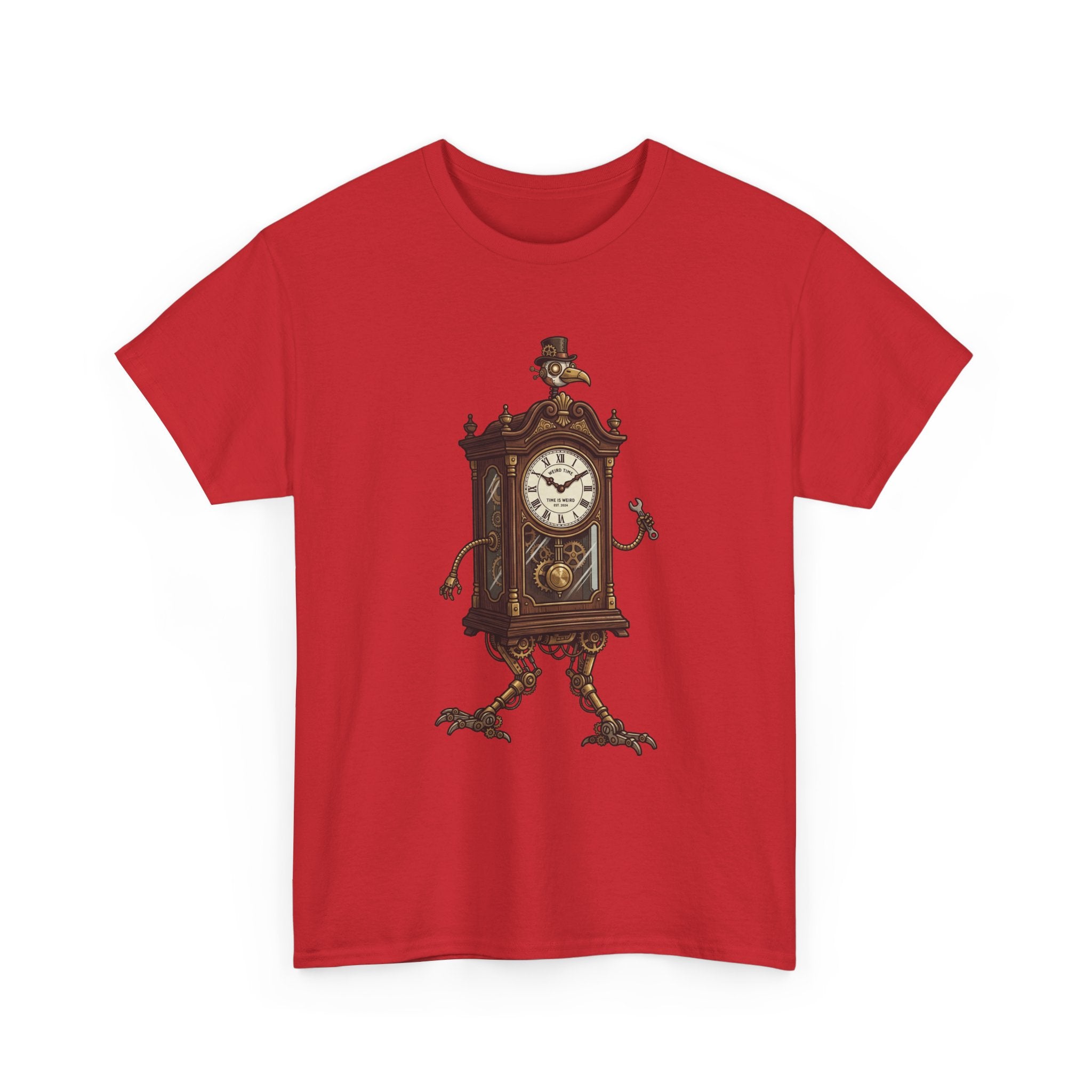 Clockwork Grandfather Tee — Vintage Walking Clock Graphic T-Shirt