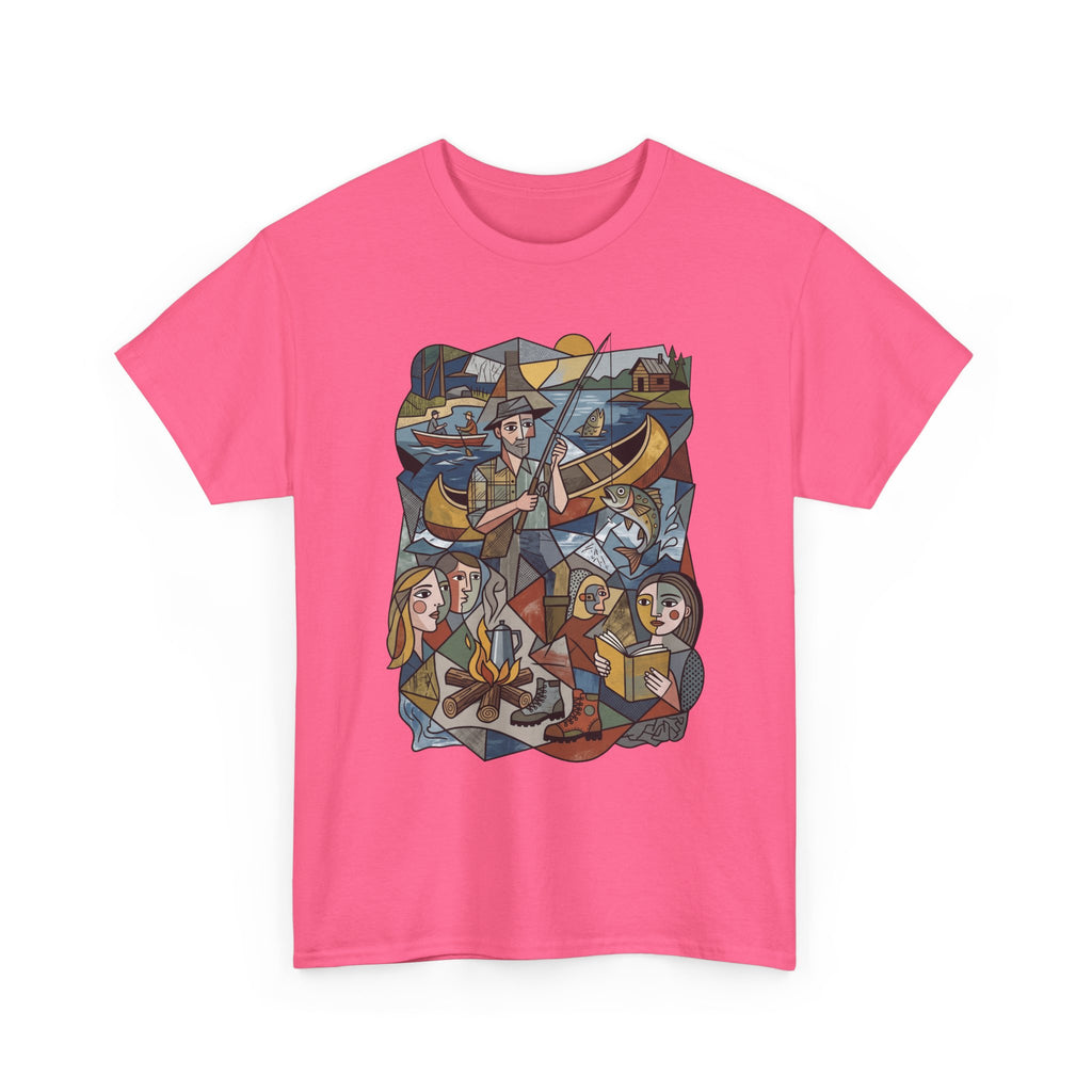 T-Shirt — Nautical Folk Art Crew: Illustrated Sailing, Fishing & Harbor Scene