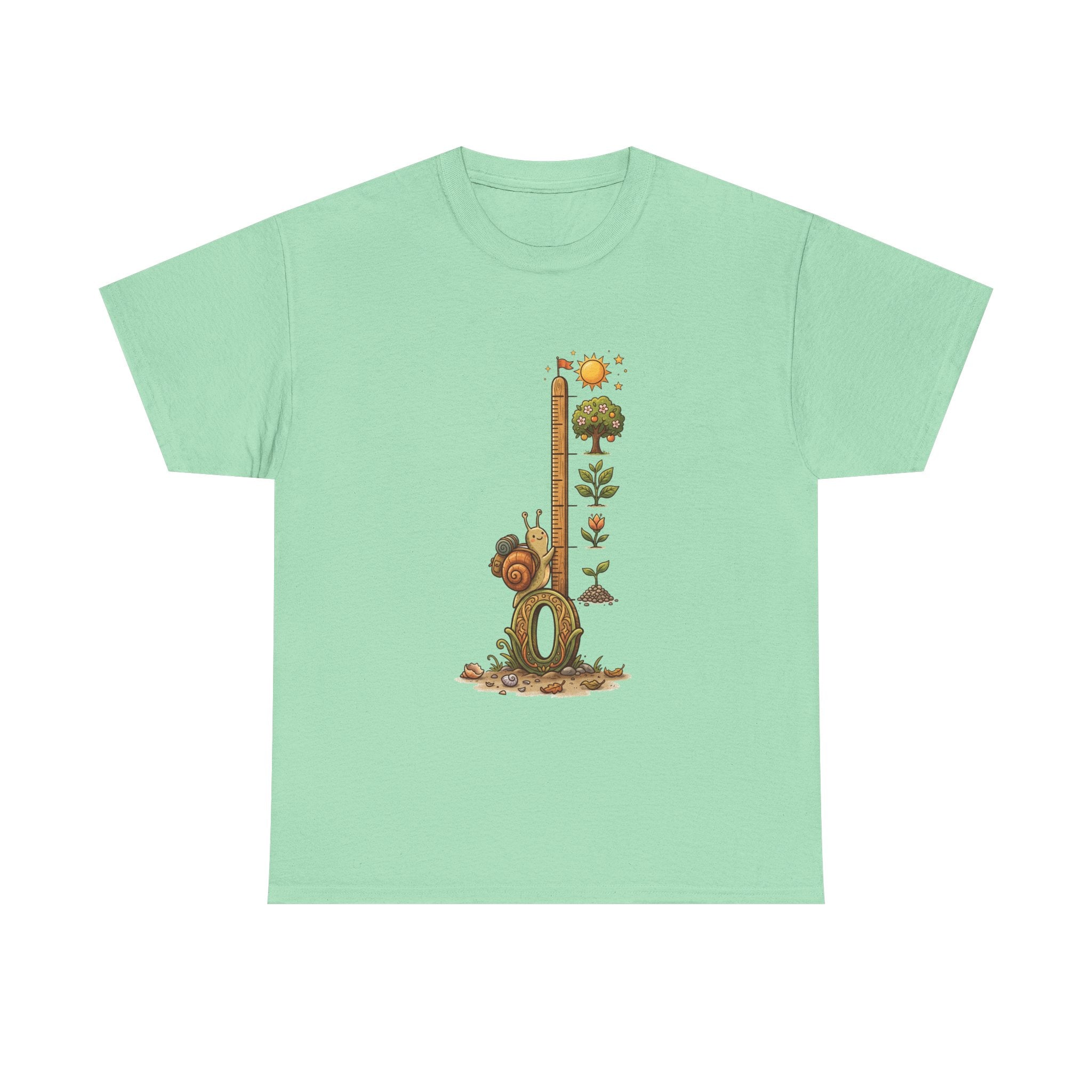 Growth Meter Graphic Tee — Cute Bear Planting Height Chart T-Shirt
