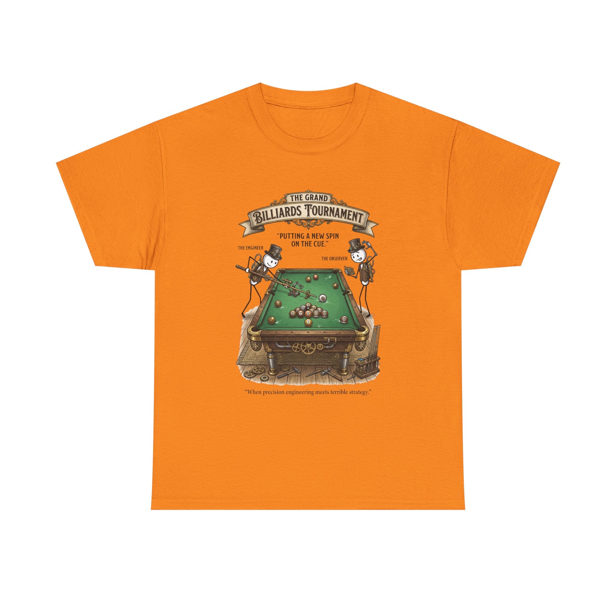 Billiards Tournament T-Shirt — Vintage Pool Table Graphic Tee