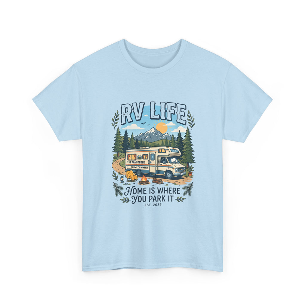 RV Life T-Shirt – “Home Is Where You Park It” Camper Tee for RVing & Outdoor Lovers