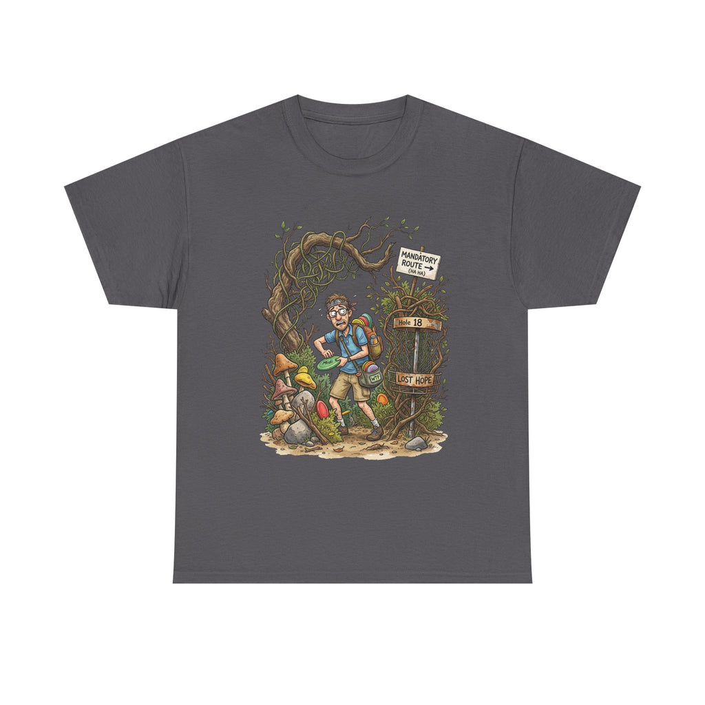 Disc Golf Graphic Tee — "Lost But Loving It" Outdoor Adventure T-Shirt