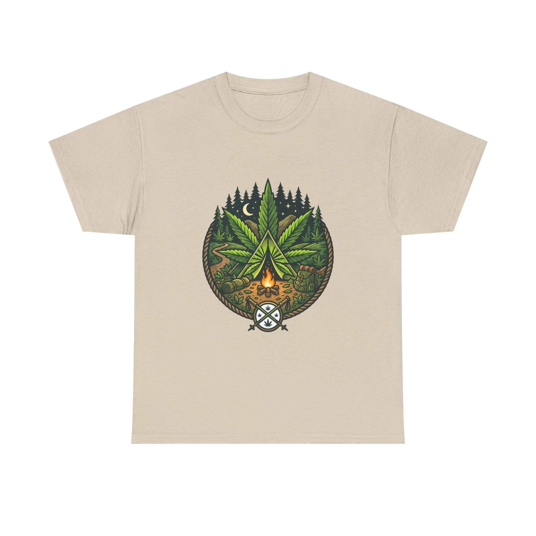 T-Shirt — Campfire Cannabis Leaf Graphic Tee