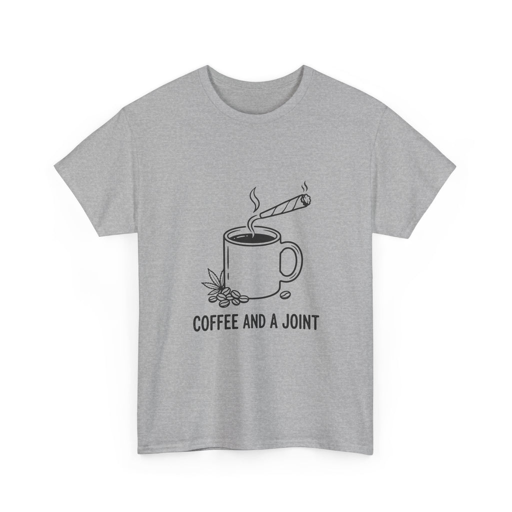 Coffee and a Joint Tee — Cannabis Coffee Minimalist T‑Shirt
