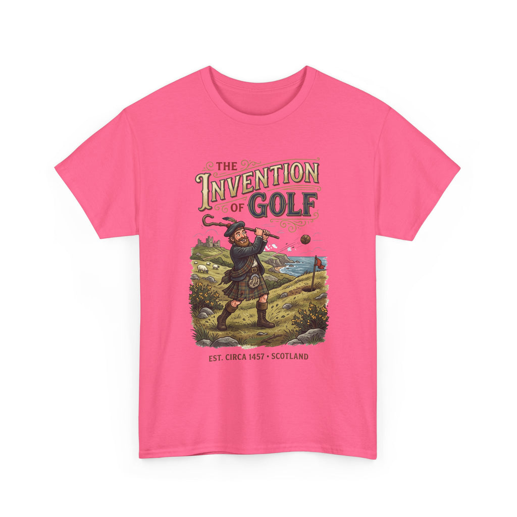Golf T-Shirt — "The Invention of Golf" Vintage Scotland Design
