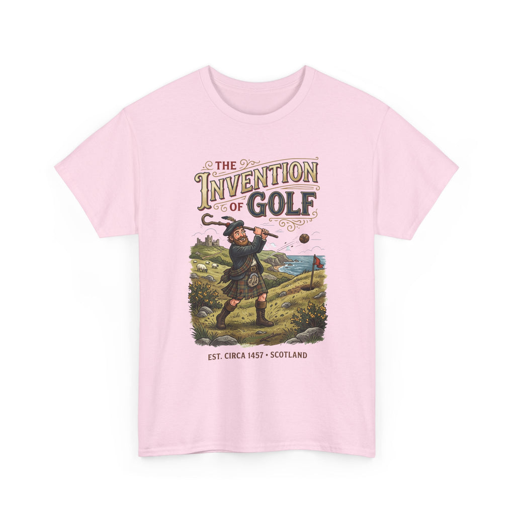 Golf T-Shirt — "The Invention of Golf" Vintage Scotland Design