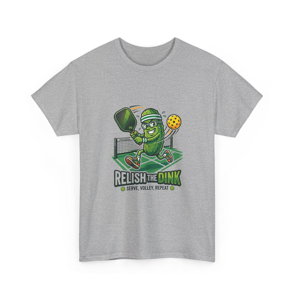 Pickleball 'Relish the Dink' T-Shirt – Funny Pickle Character Paddle Tee