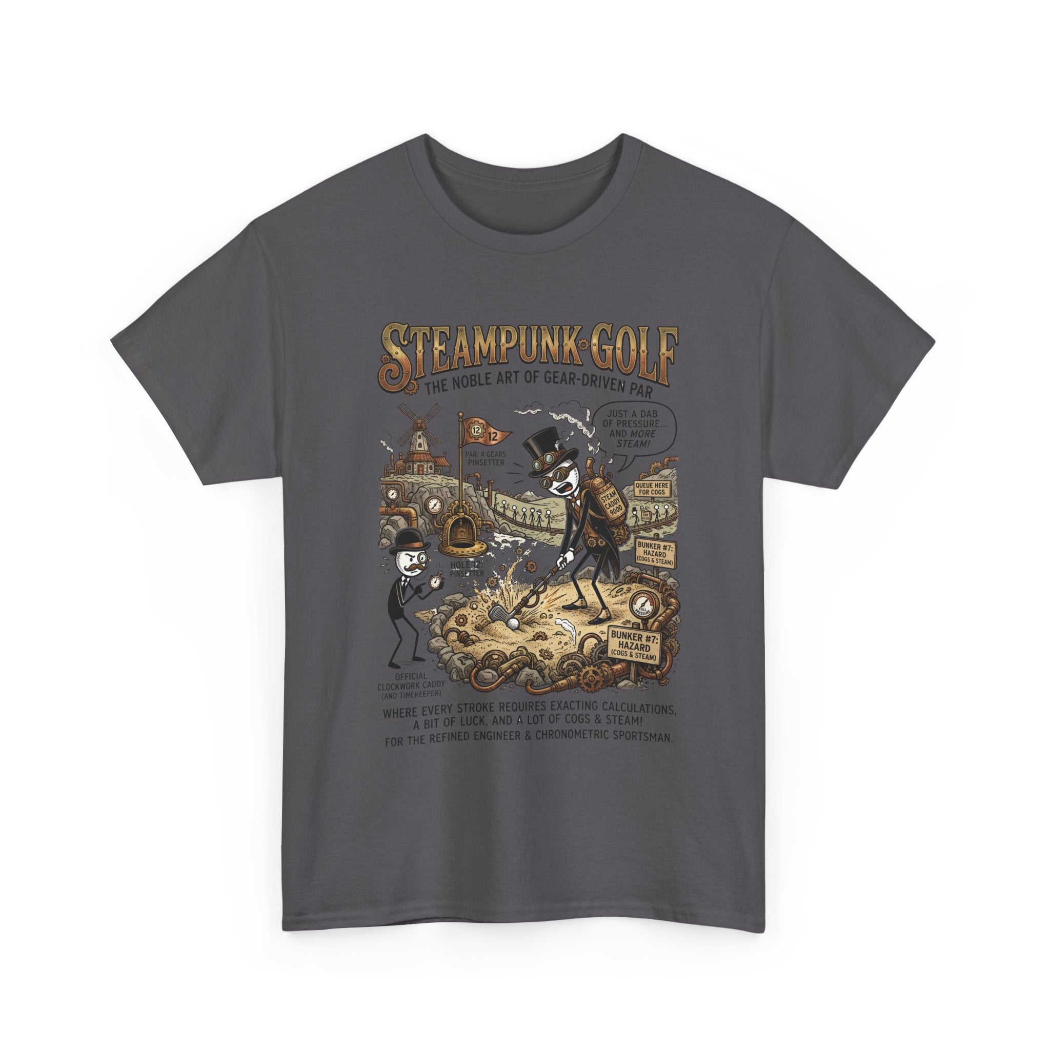Steampunk Golf T-Shirt — Vintage Mechanical Golfers Graphic Tee