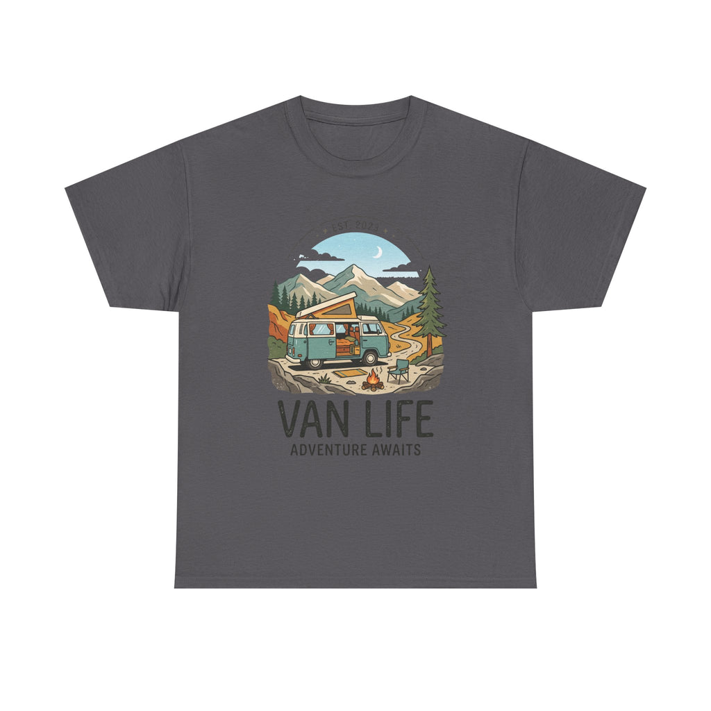 Van Life Adventure Awaits Unisex Heavy Cotton Tee