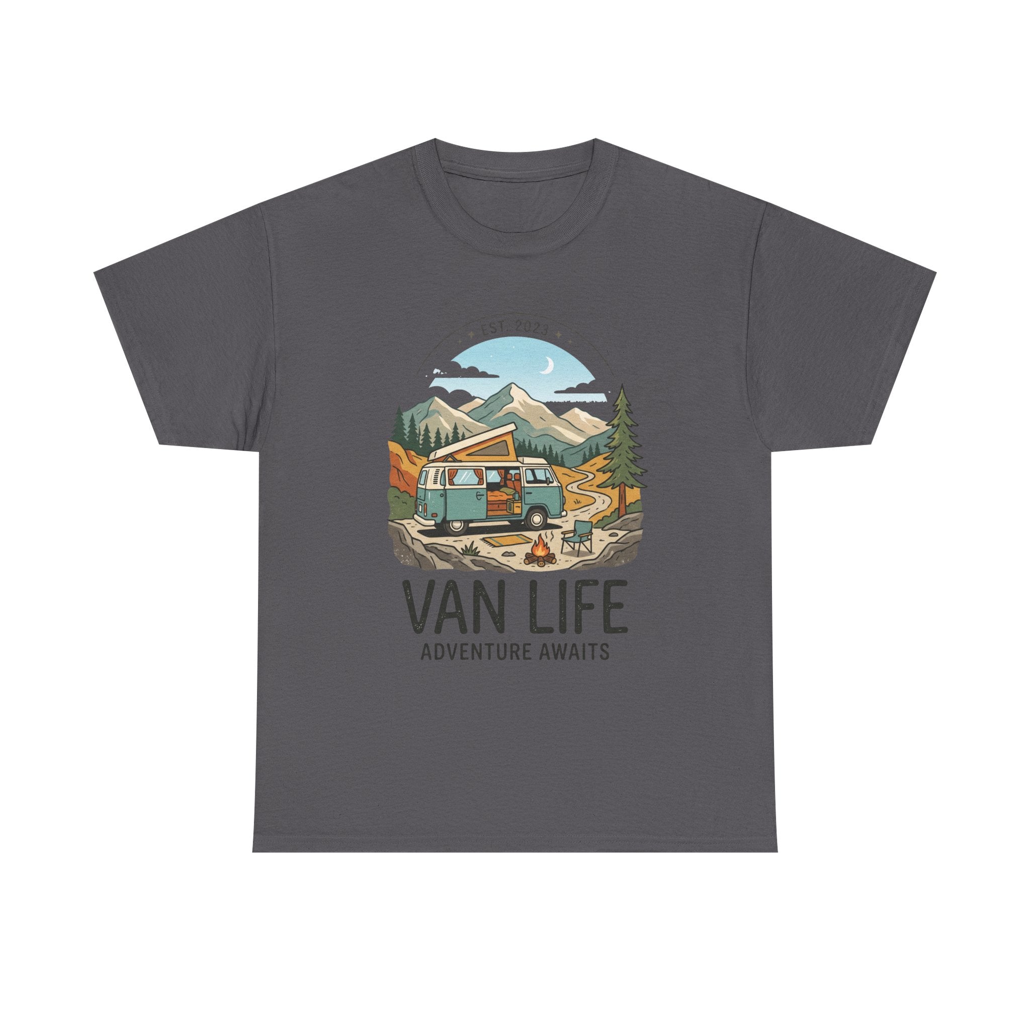 Van Life Adventure Awaits Unisex Heavy Cotton Tee