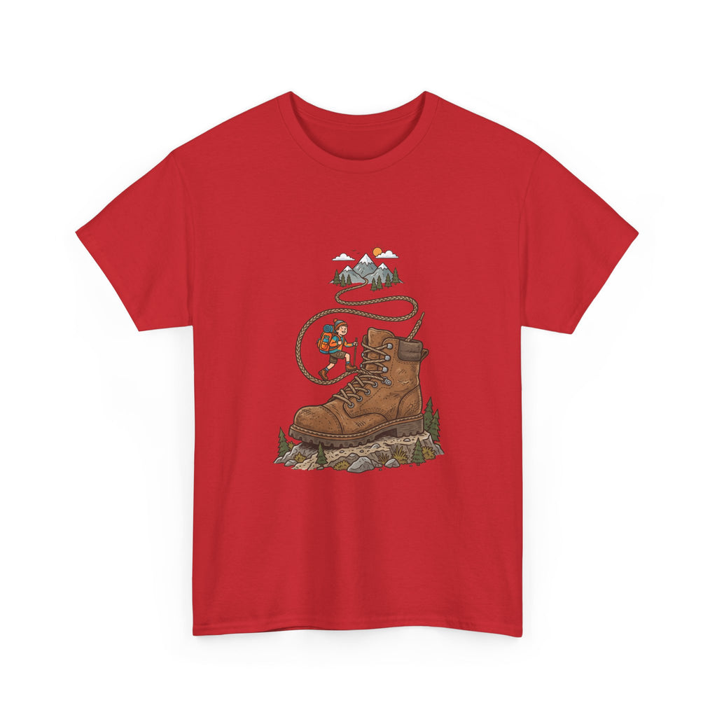 Hiking Boot Adventure Graphic Tee — Outdoor Trail Camper Shirt