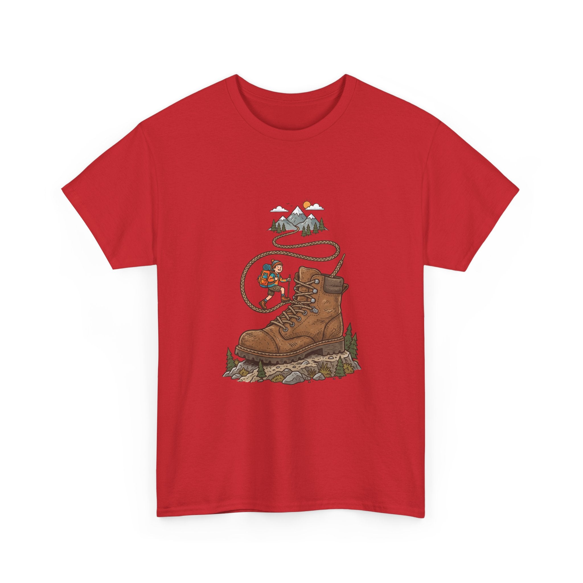 Hiking Boot Adventure Graphic Tee — Outdoor Trail Camper Shirt