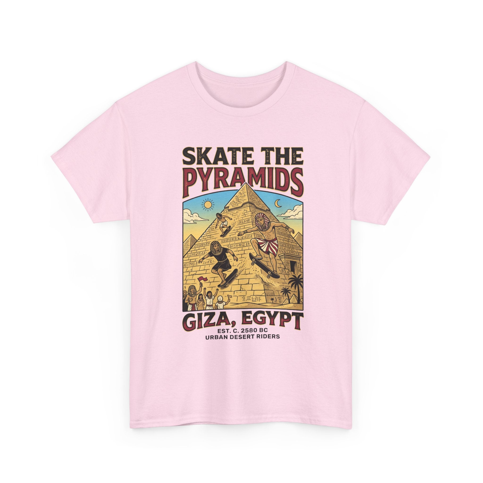 Skate The Pyramids Tee — Giza Egypt Skateboarding Graphic T-Shirt