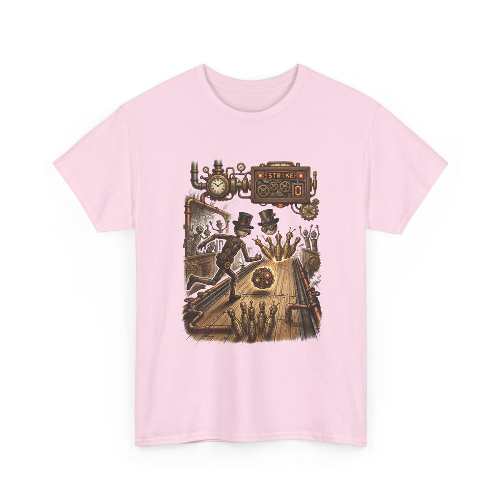 Steampunk Bowling T-Shirt — Vintage Train & Gears Graphic Tee
