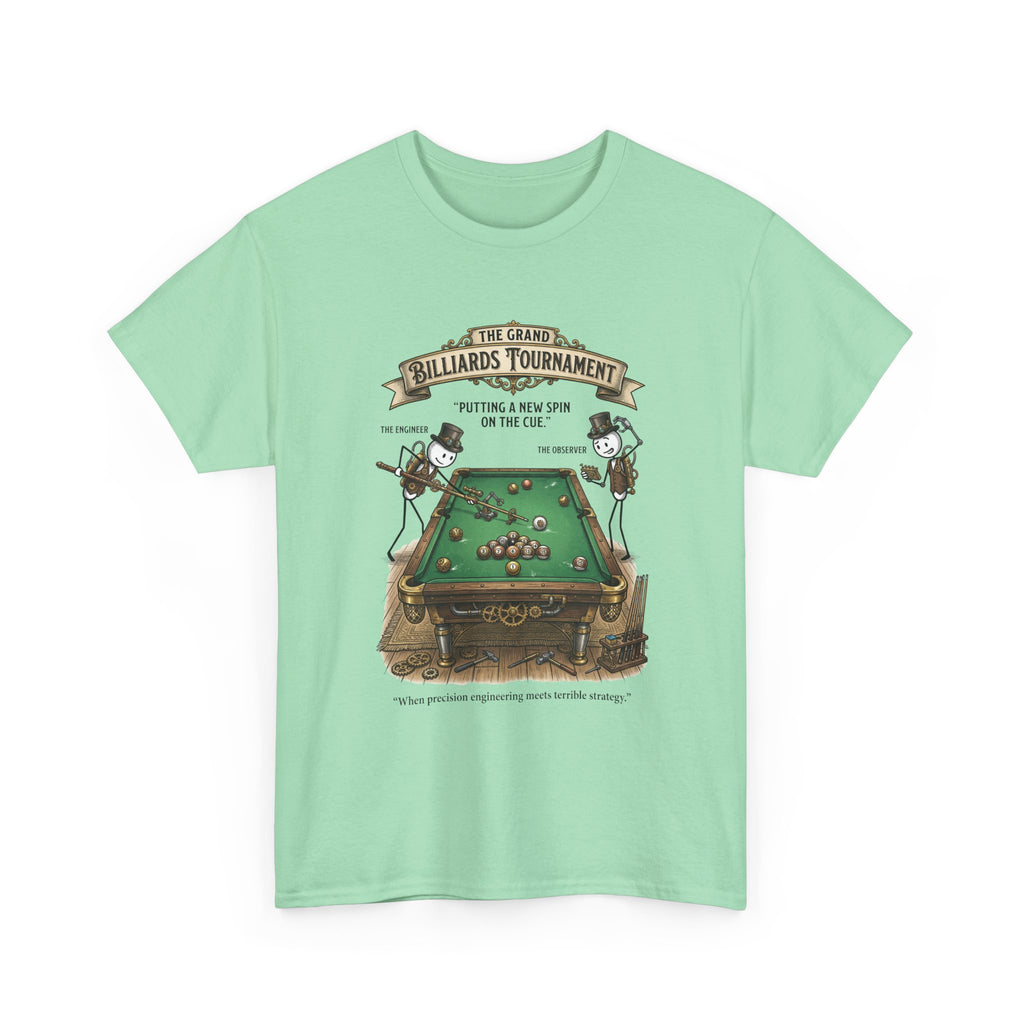 Billiards Tournament T-Shirt — Vintage Pool Table Graphic Tee