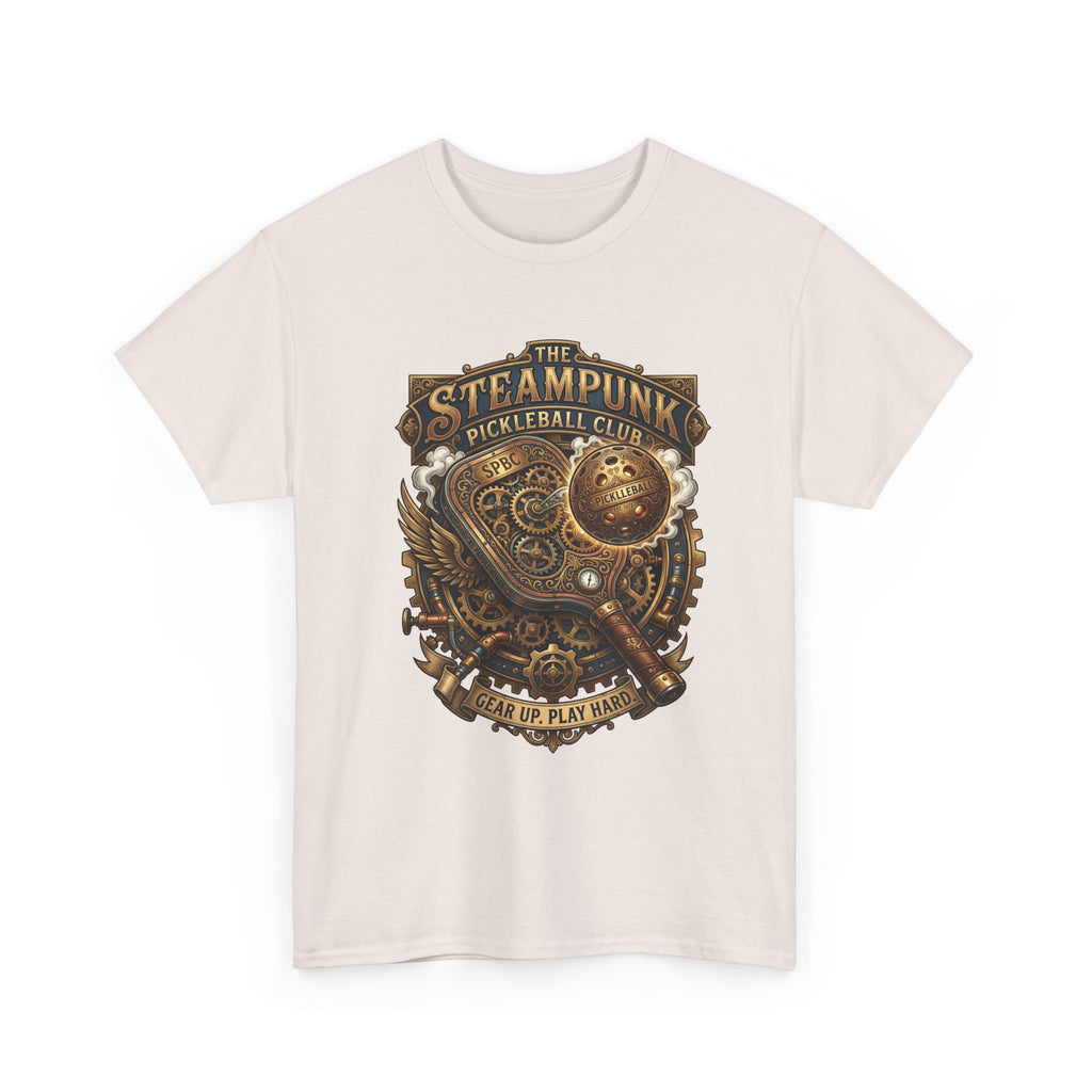 Steampunk Pickleball Club T‑Shirt – Vintage Gear & Gears Graphic Tee