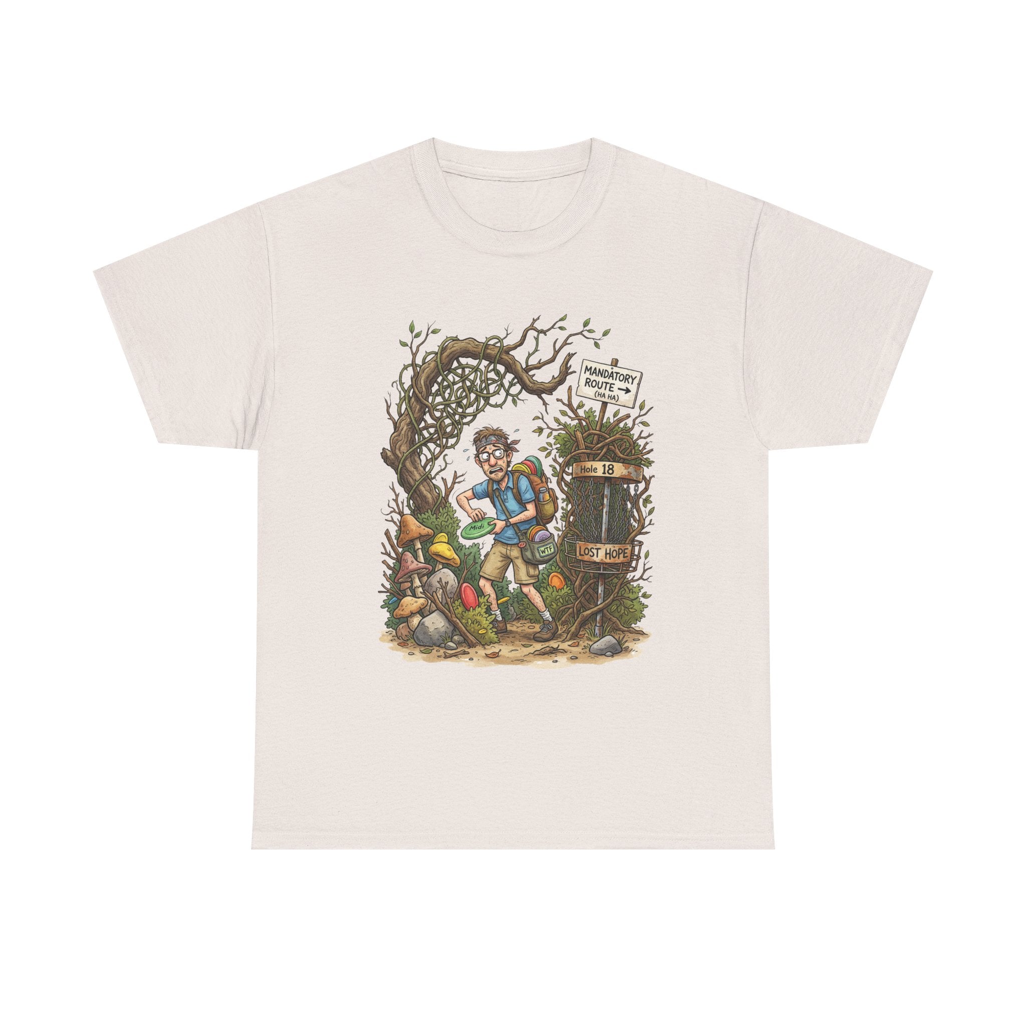 Disc Golf Graphic Tee — "Lost But Loving It" Outdoor Adventure T-Shirt