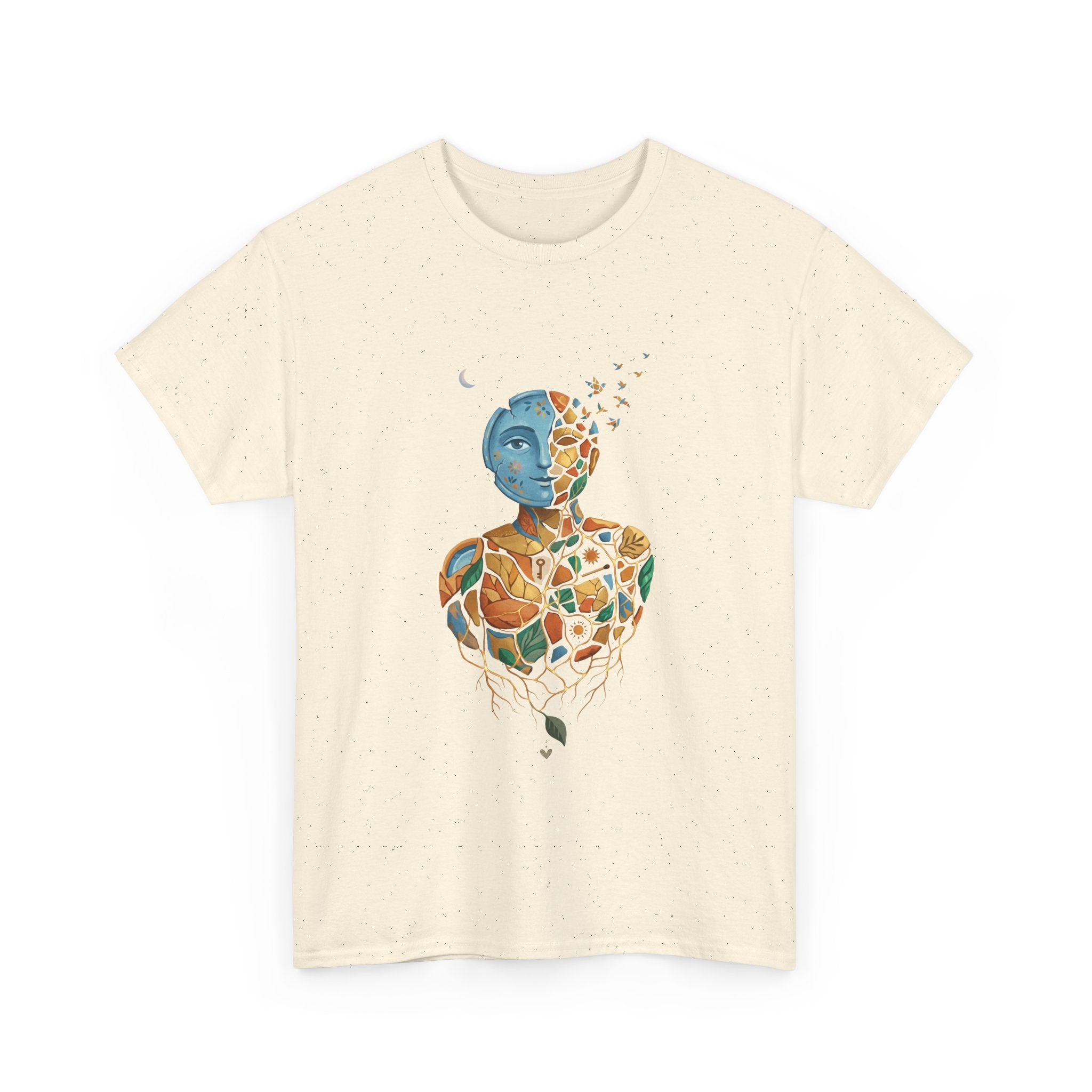 Abstract Mosaic Portrait T‑Shirt — Fragmented Face Art Tee