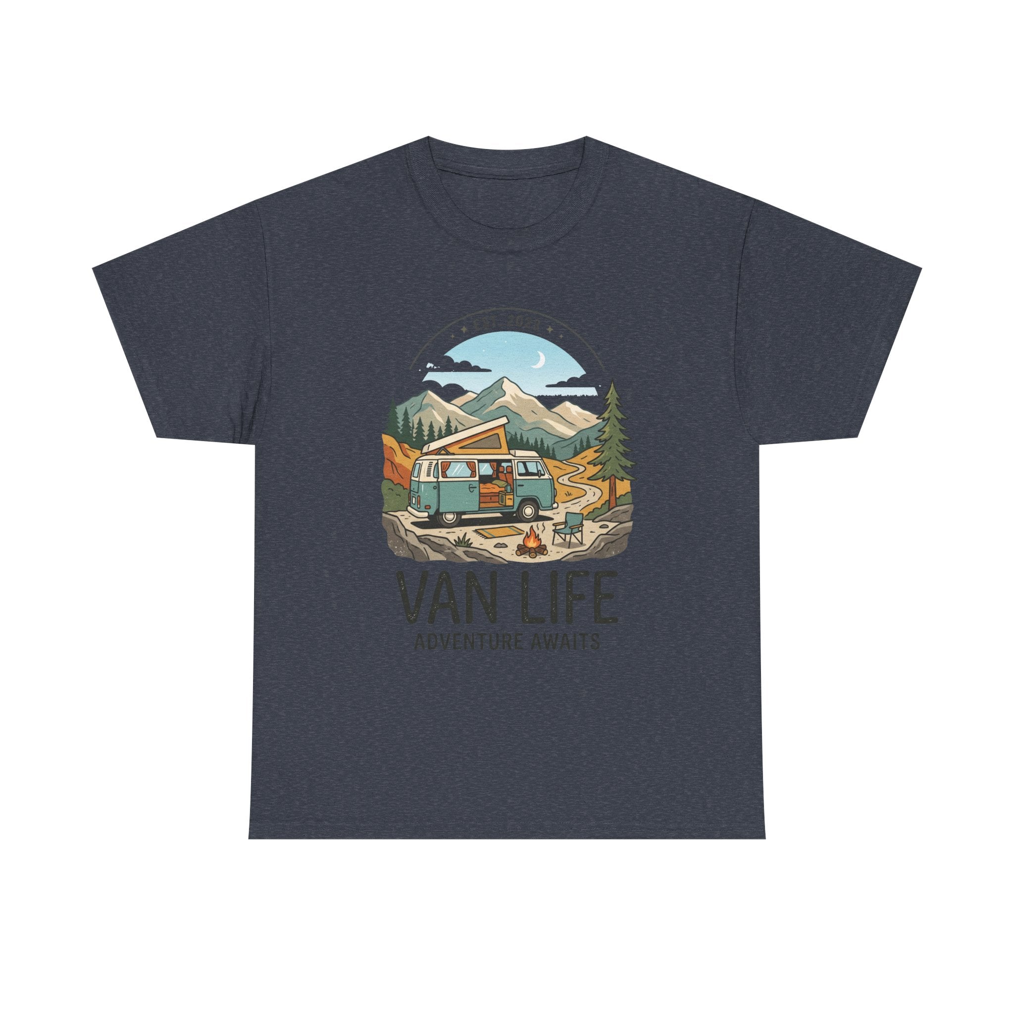 Van Life Adventure Awaits Unisex Heavy Cotton Tee