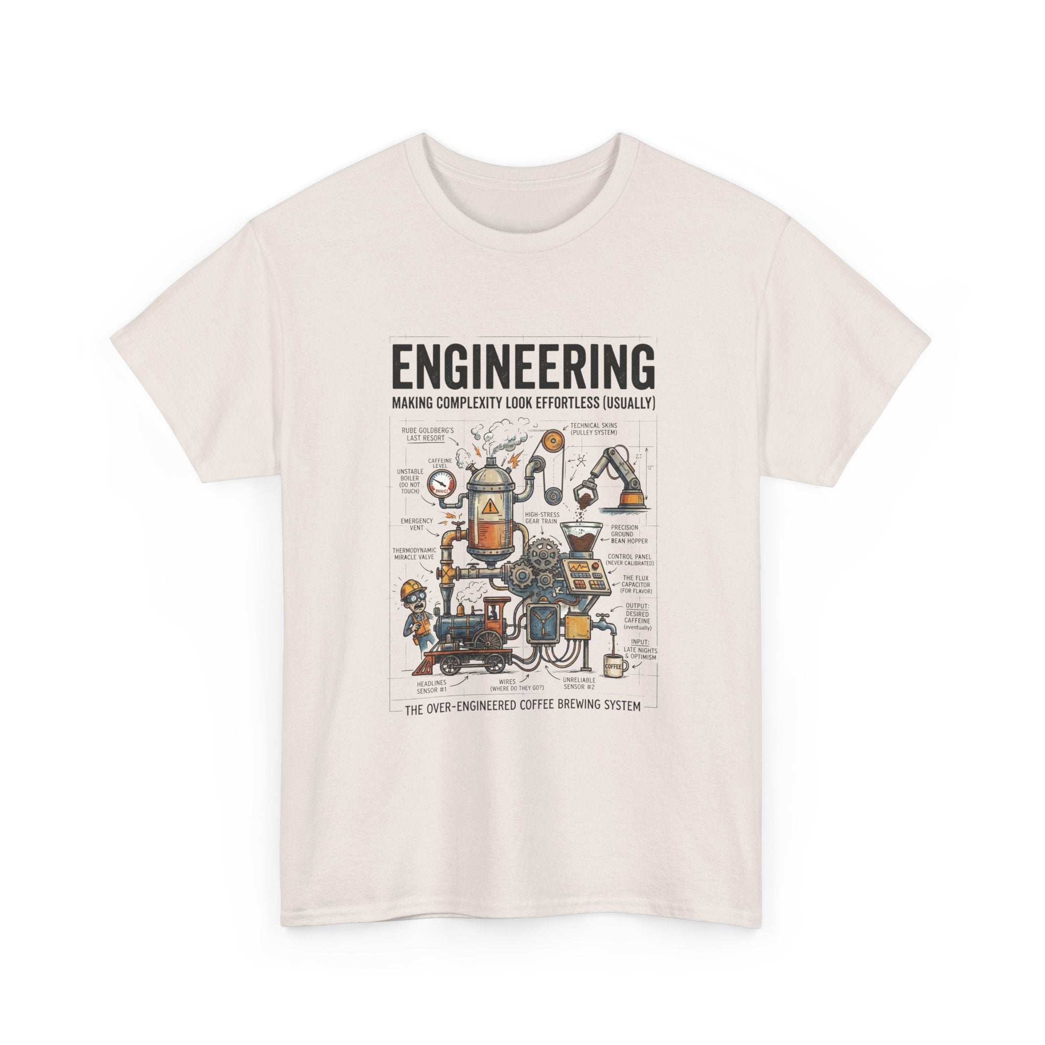 Engineering Diagram T‑Shirt — Funny STEM Illustration Tee for Engineers & Students