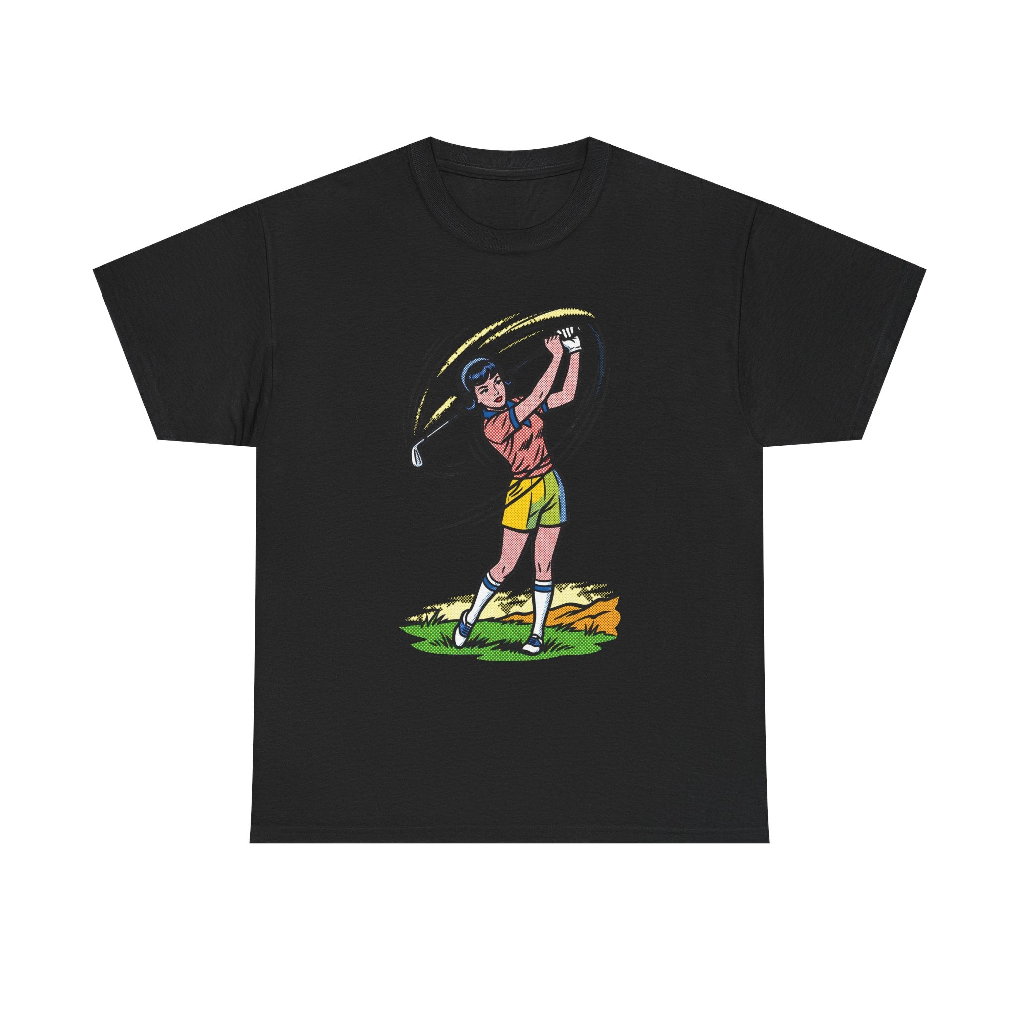 Golf Swing Graphic Tee — Vintage Golfer Illustration T-Shirt