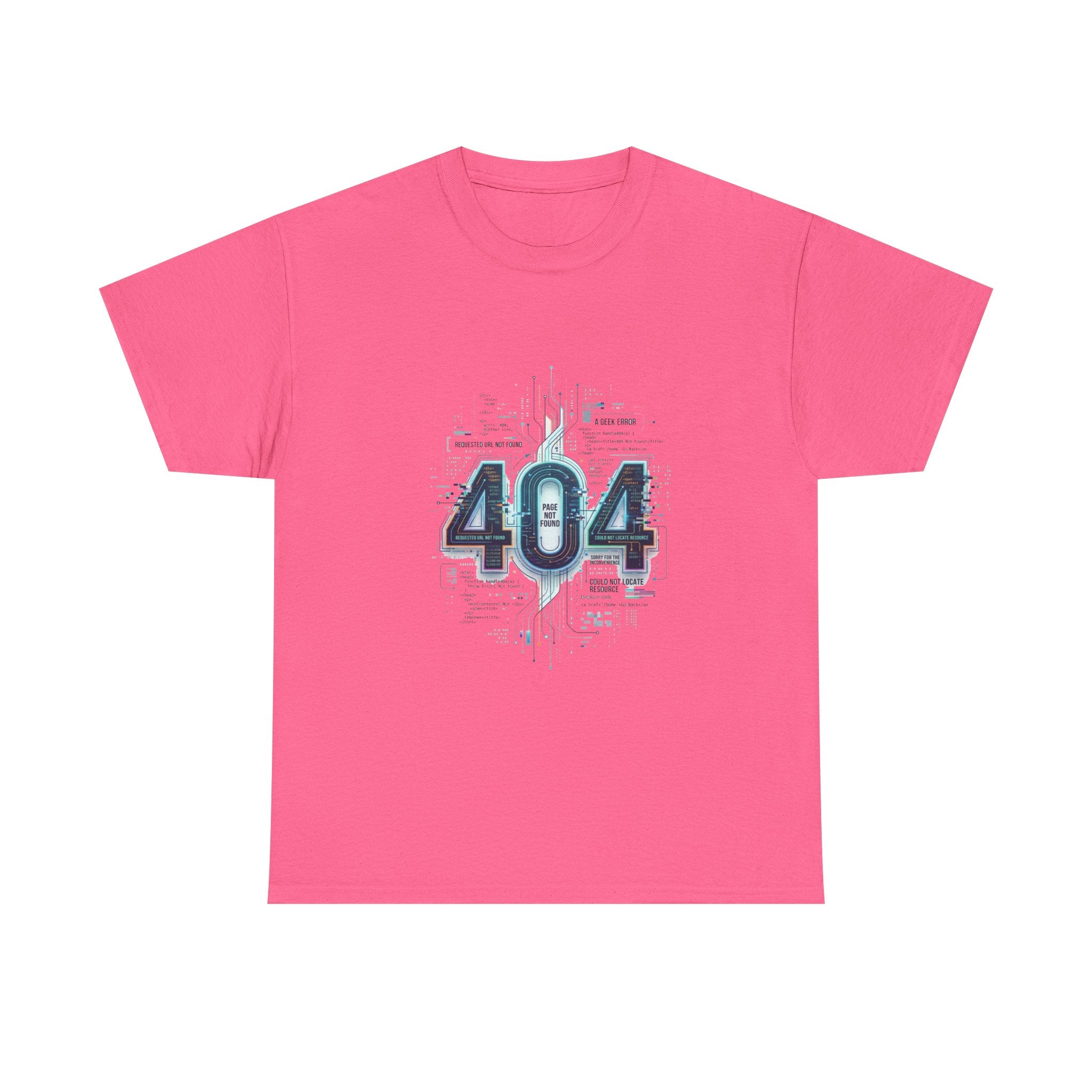 404 Error Tech Graphic Tee — Retro Cyber Glitch Computer Shirt