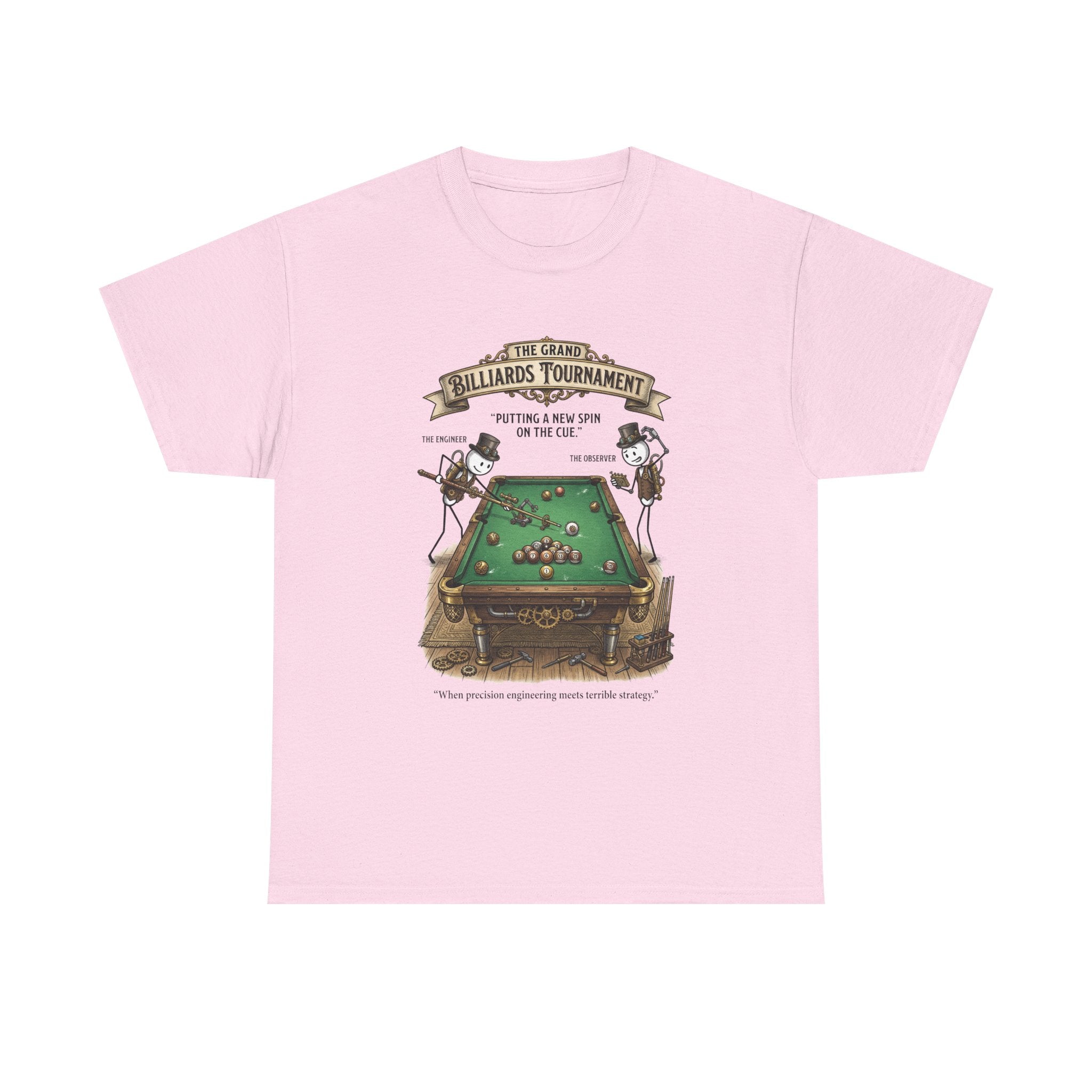 Billiards Tournament T-Shirt — Vintage Pool Table Graphic Tee