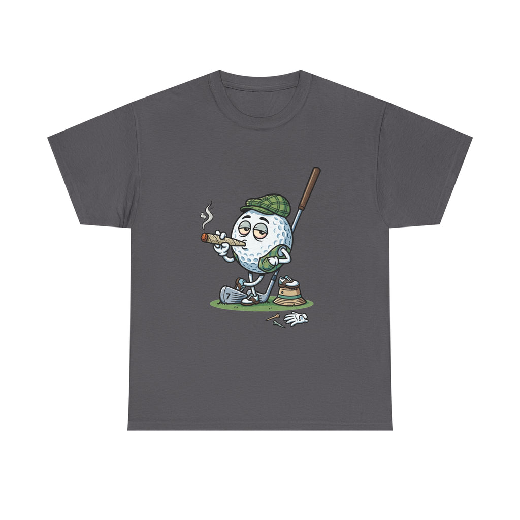 Golf Ball Cartoon T-Shirt — Weed Smoking Golfer Vintage Style Tee