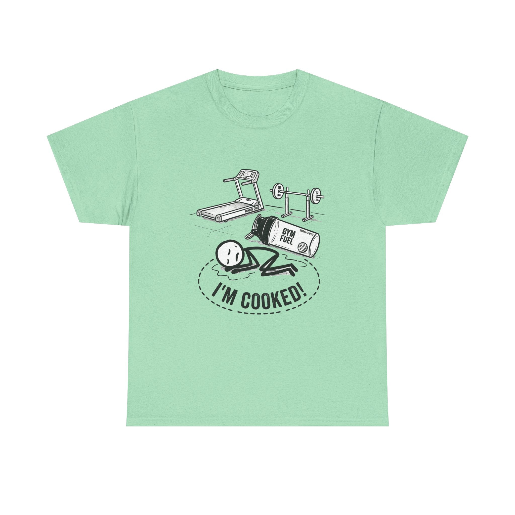 Fitness Humor T‑Shirt — "I'm Cooked!" Workout Exhaustion Tee
