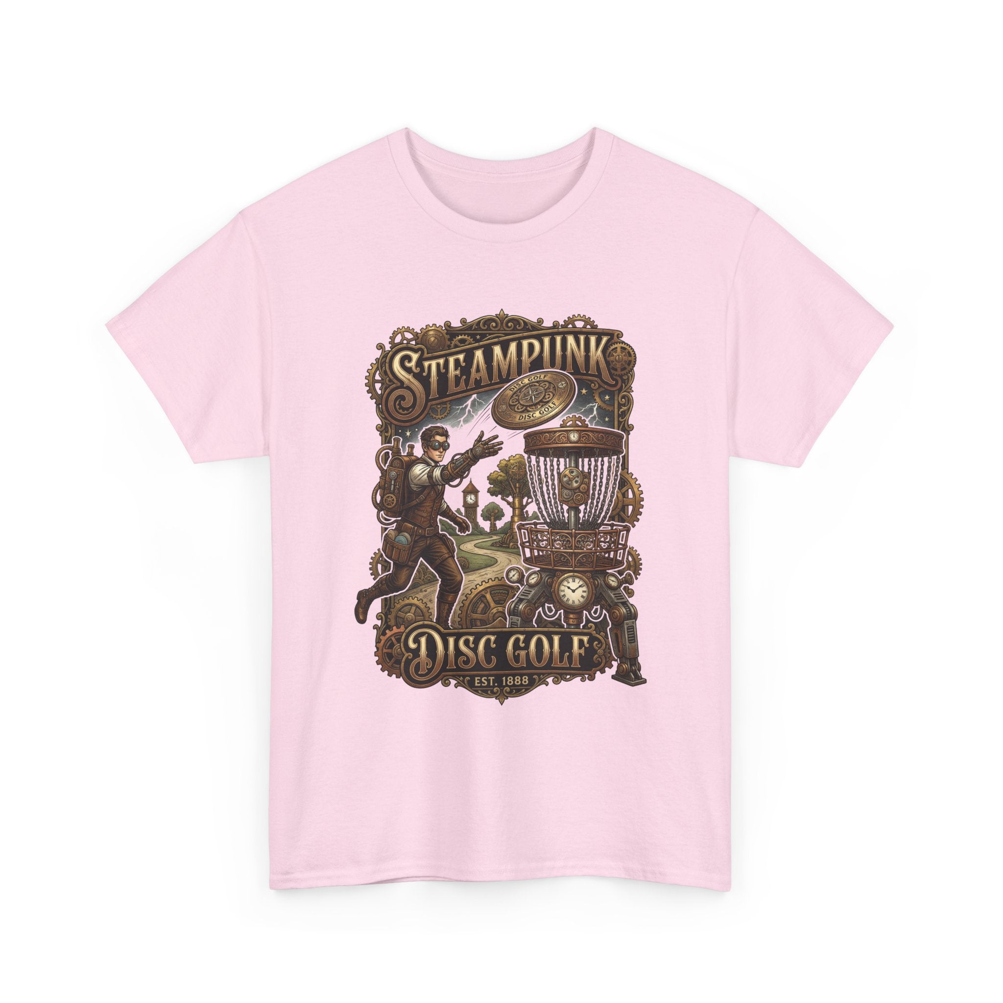 Steampunk Disc Golf T‑Shirt – Vintage Industrial Disc Golf Tee