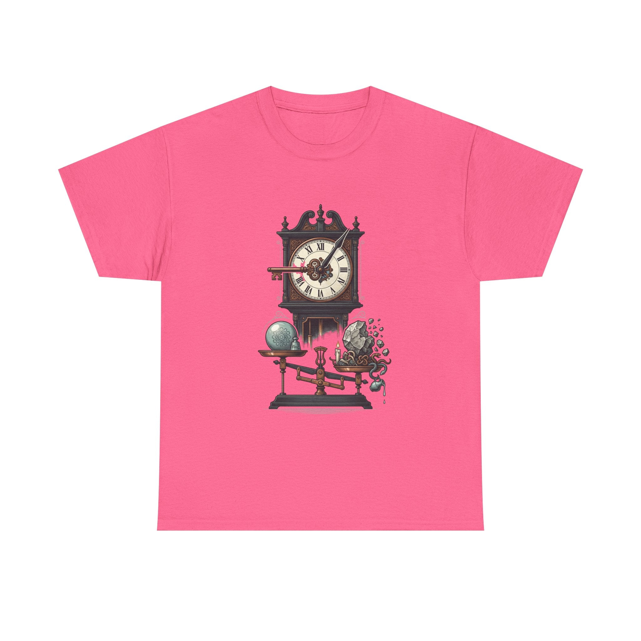 Vintage Clock & Globe Tee — Steampunk Timekeeper Graphic T-Shirt