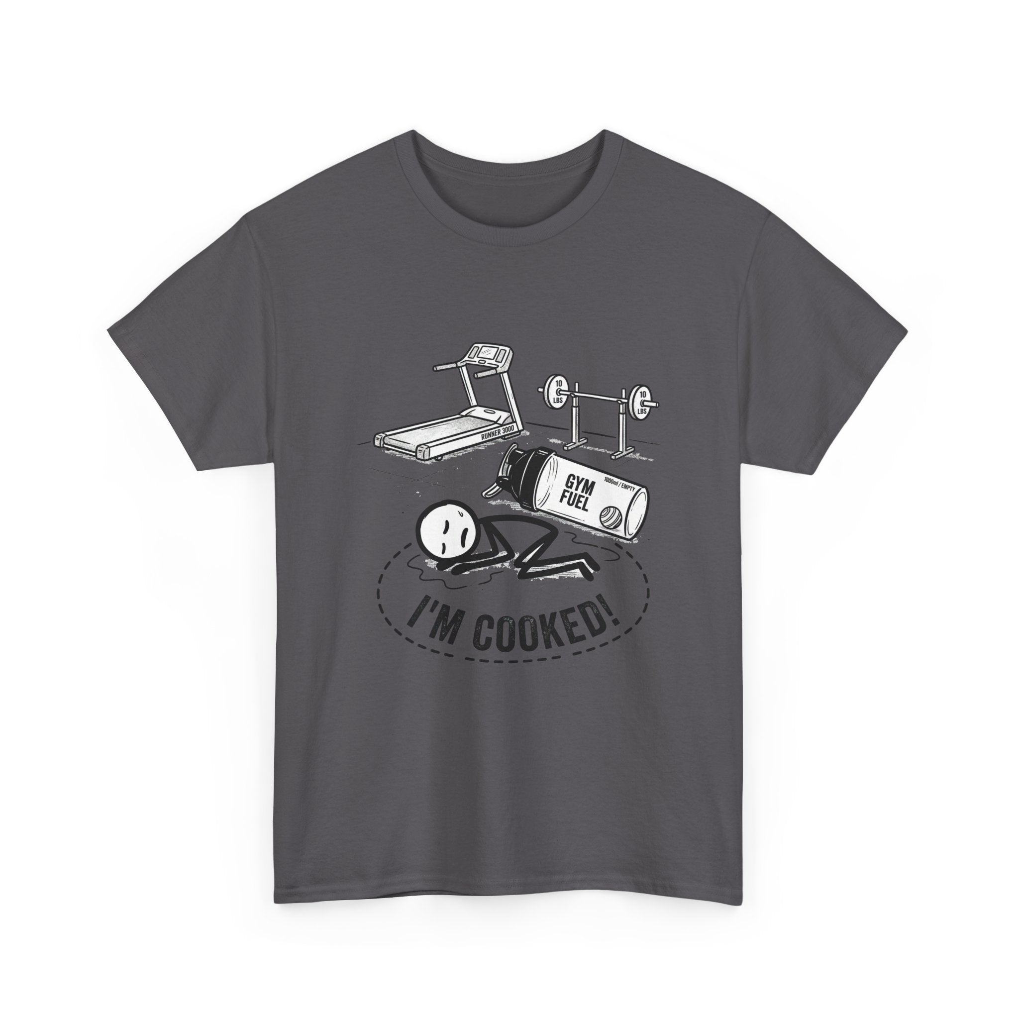 Fitness Humor T‑Shirt — "I'm Cooked!" Workout Exhaustion Tee
