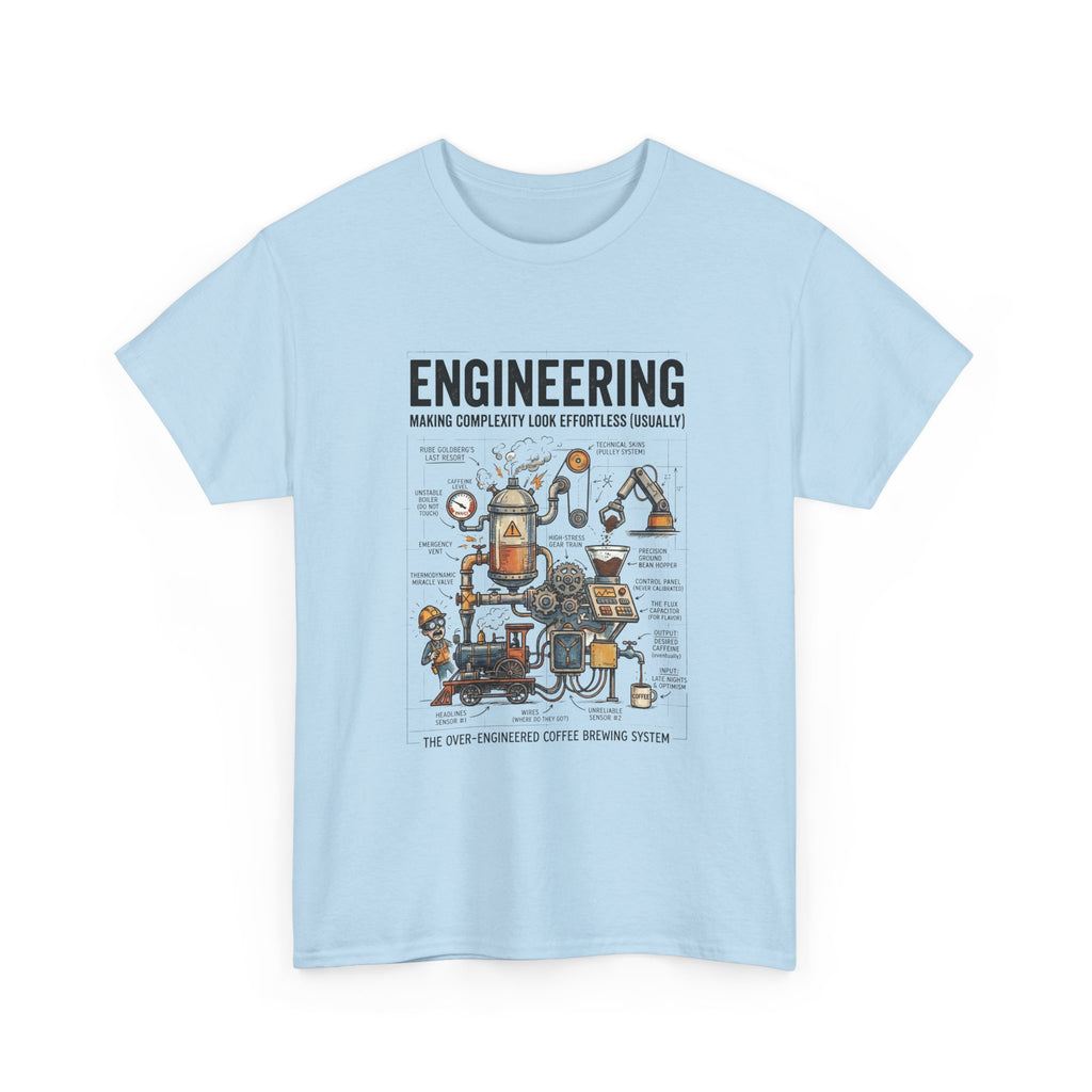 Engineering Diagram T‑Shirt — Funny STEM Illustration Tee for Engineers & Students
