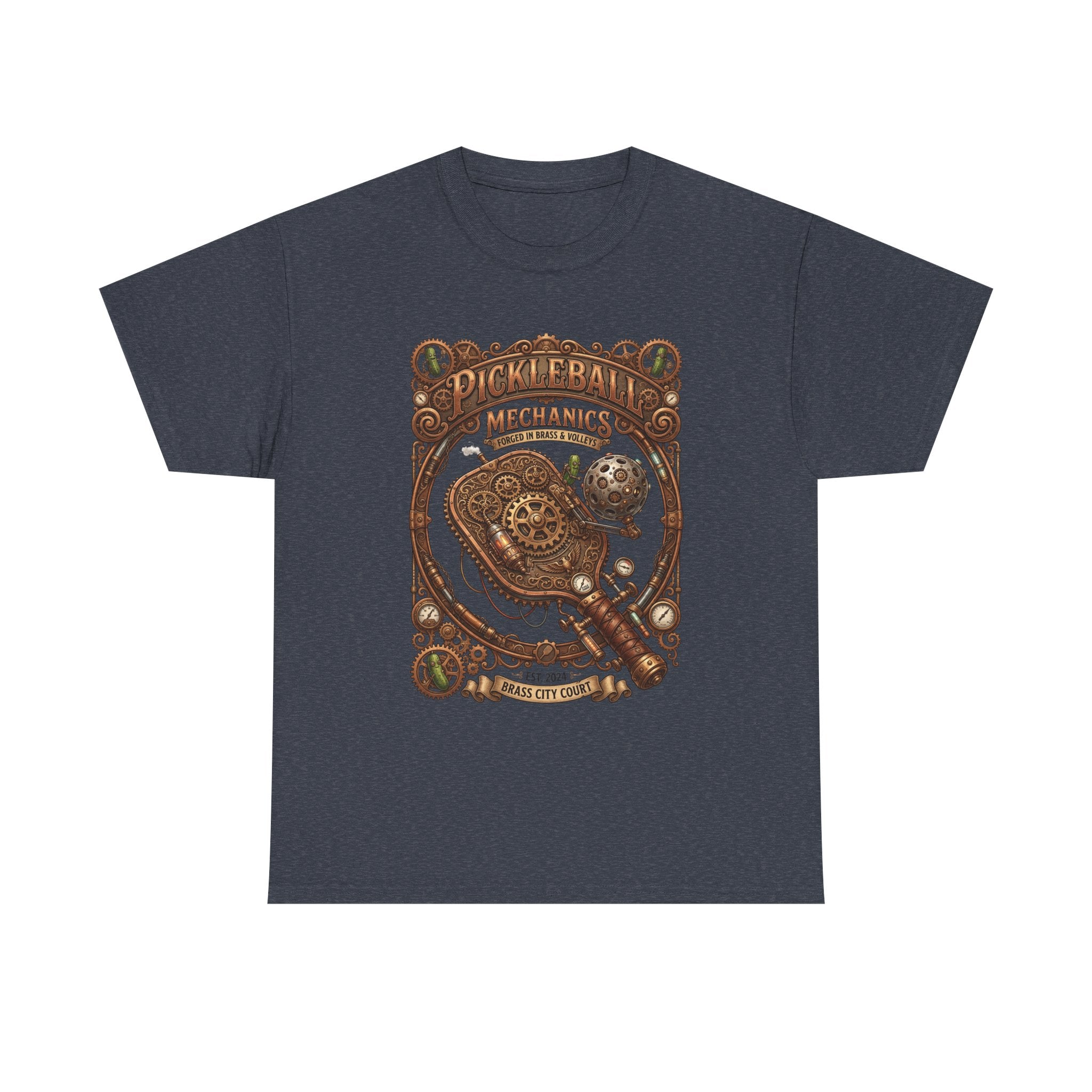 Pickleball Mechanics T-Shirt — Vintage Steampunk Paddle Design