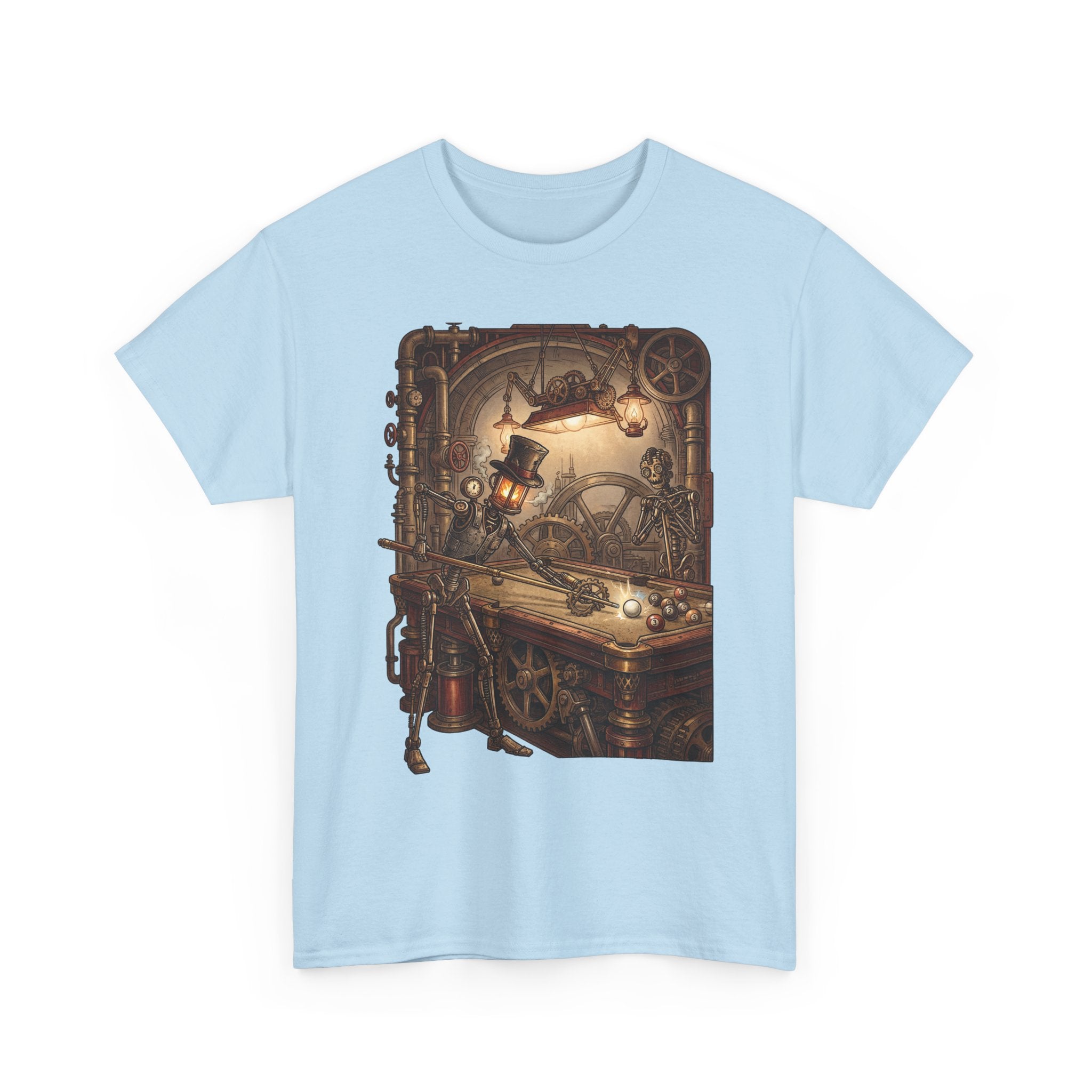 Steampunk Billiards T-Shirt – Vintage Pool Illustration