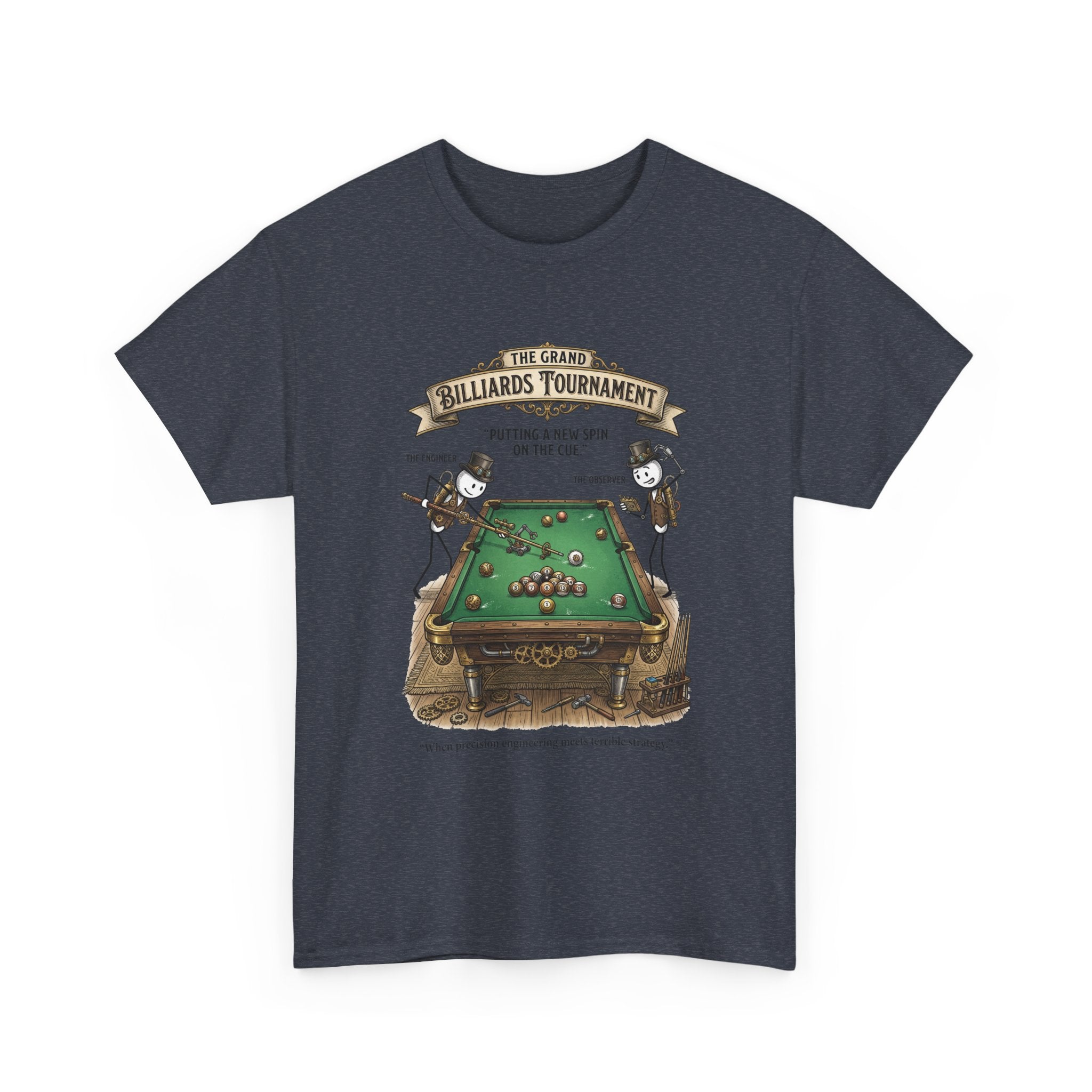 Billiards Tournament T-Shirt — Vintage Pool Table Graphic Tee