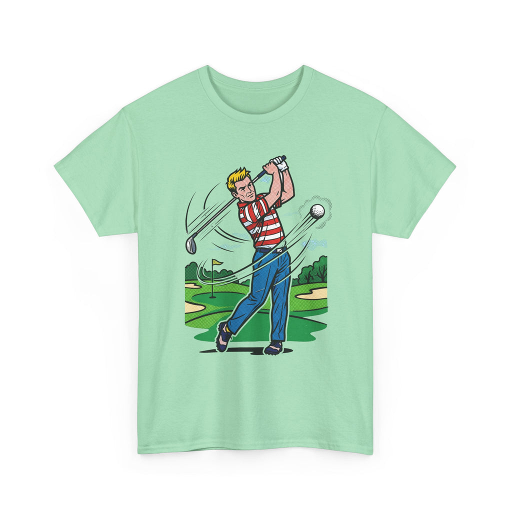 Golf Swing Graphic T-Shirt — Vintage Golfer Illustration Tee