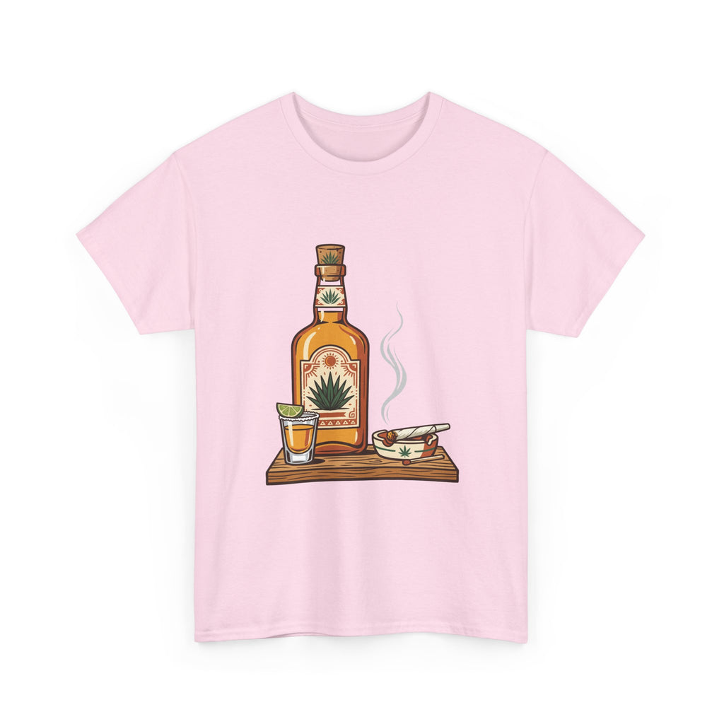 Tequila & A joint Tee — Bottle, Shot Glass & joint Graphic Shirt