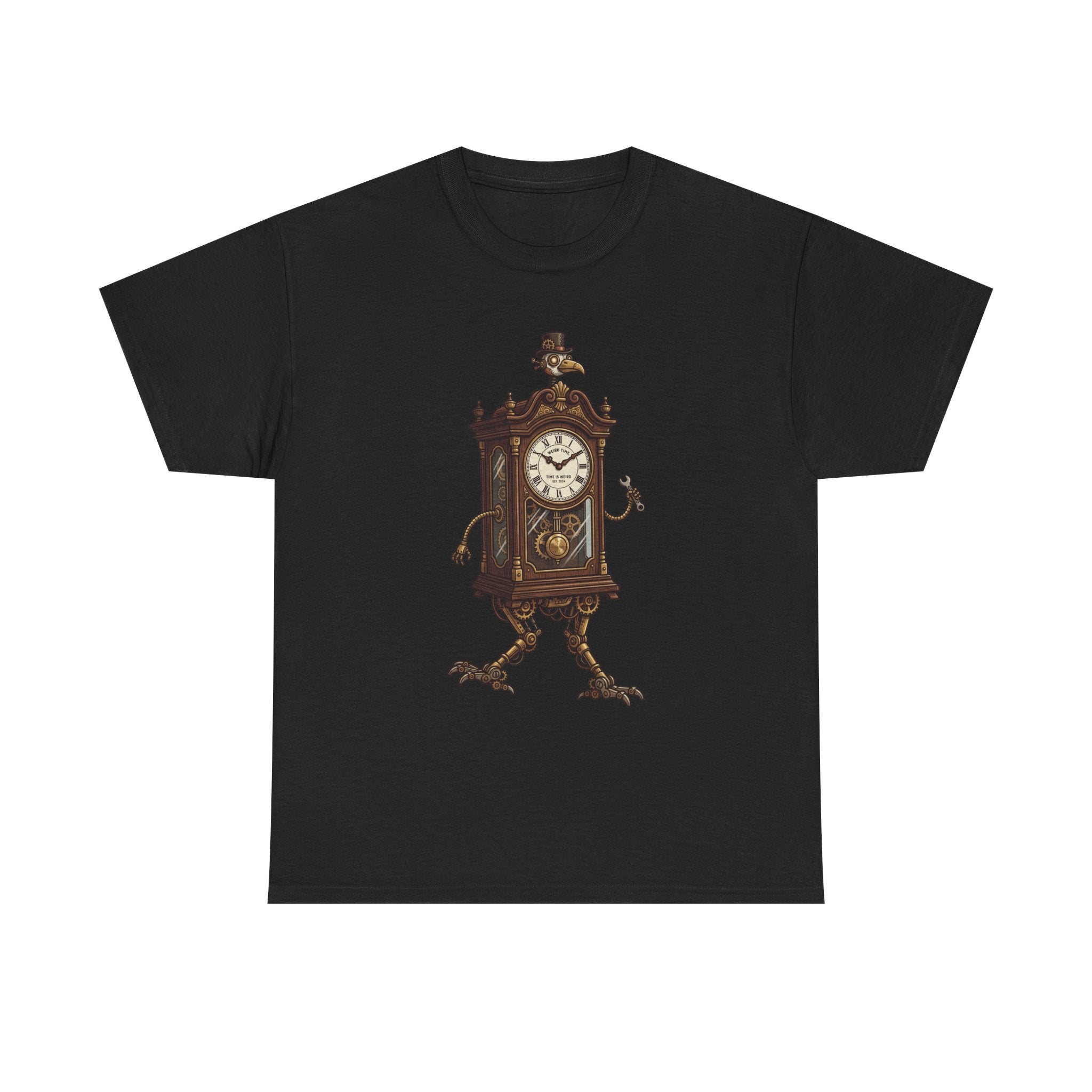Clockwork Grandfather Tee — Vintage Walking Clock Graphic T-Shirt