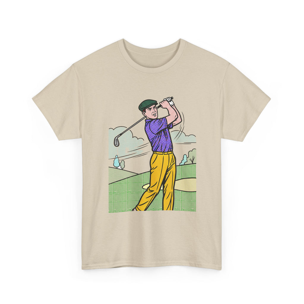 Golf Golfer Illustration T‑Shirt — Vintage Swing Graphic Tee for Golf Lovers