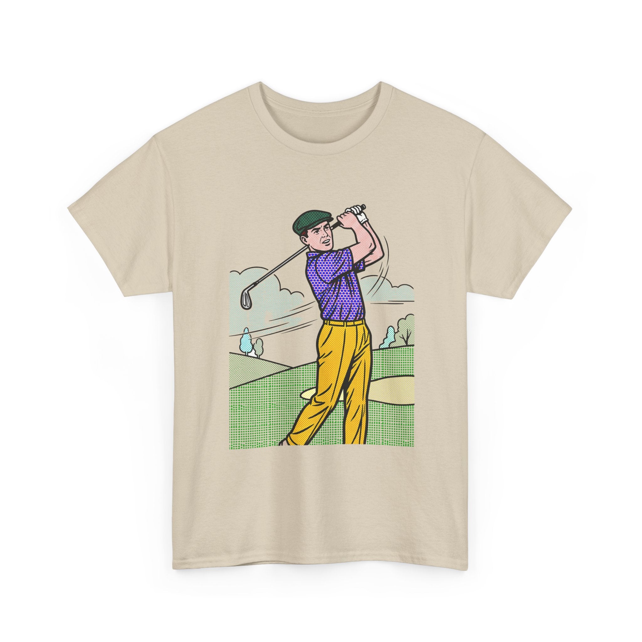 Golf Golfer Illustration T‑Shirt — Vintage Swing Graphic Tee for Golf Lovers