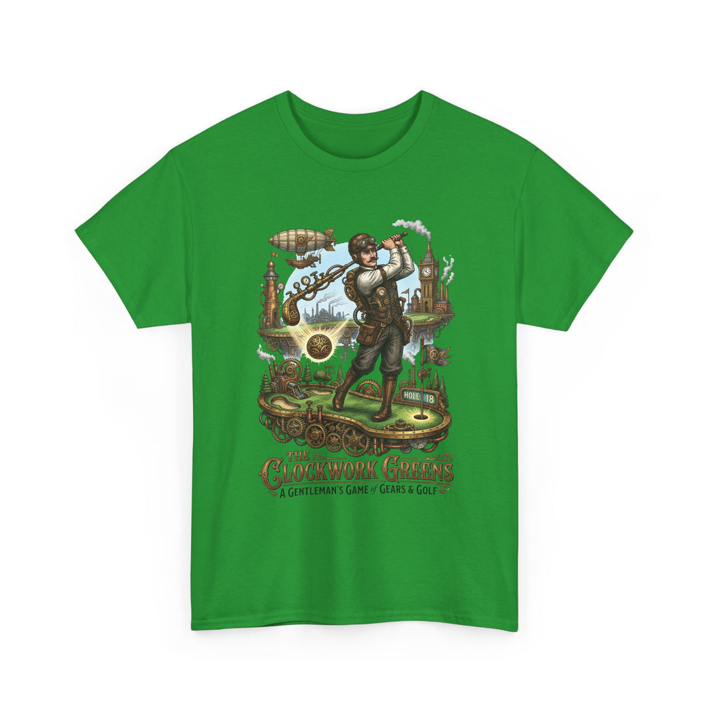 Golf Steampunk T-Shirt — "The Clockwork Greens" Vintage Golfing Design