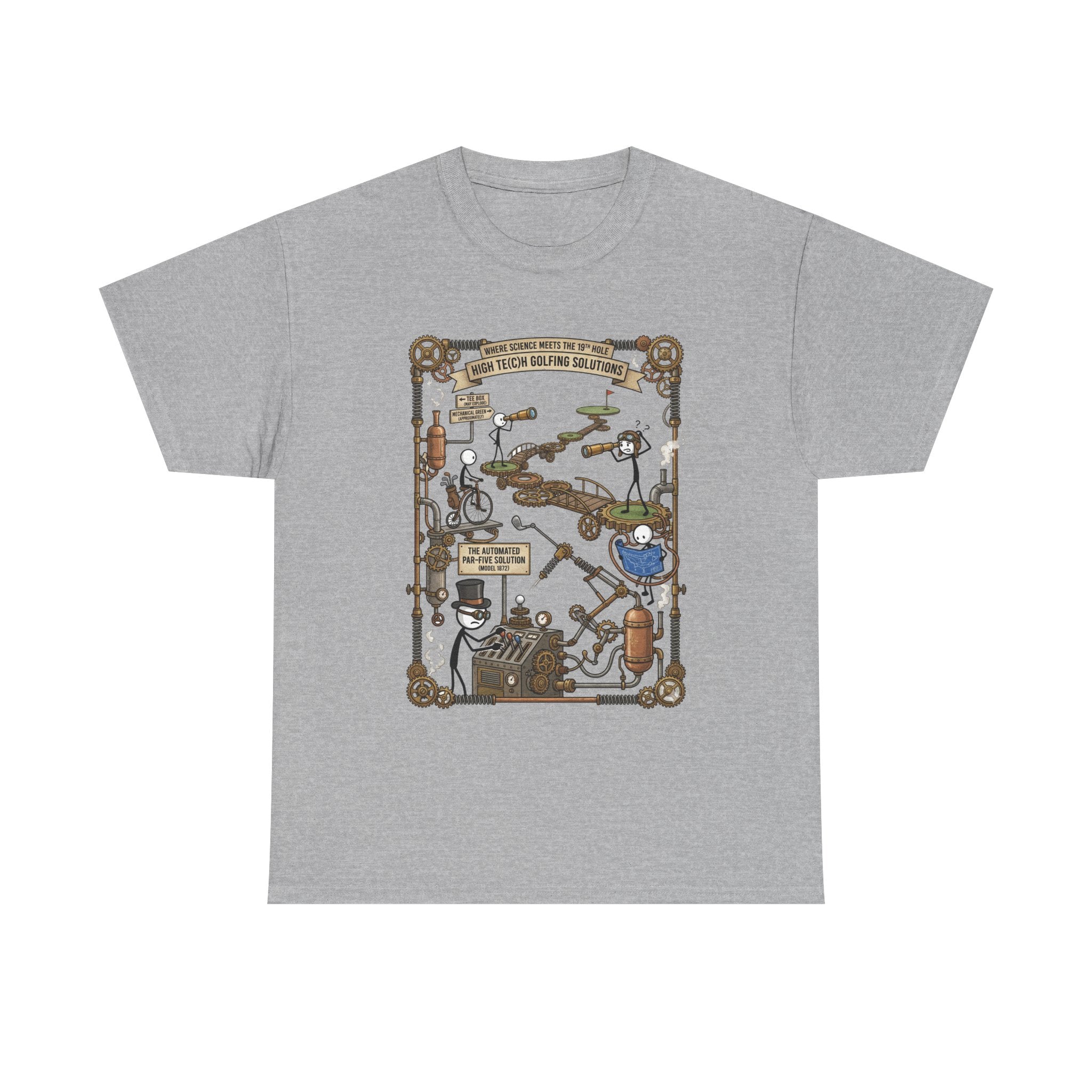 Steampunk Golf — ‘How To Make Par’ Vintage Contraption T-Shirt