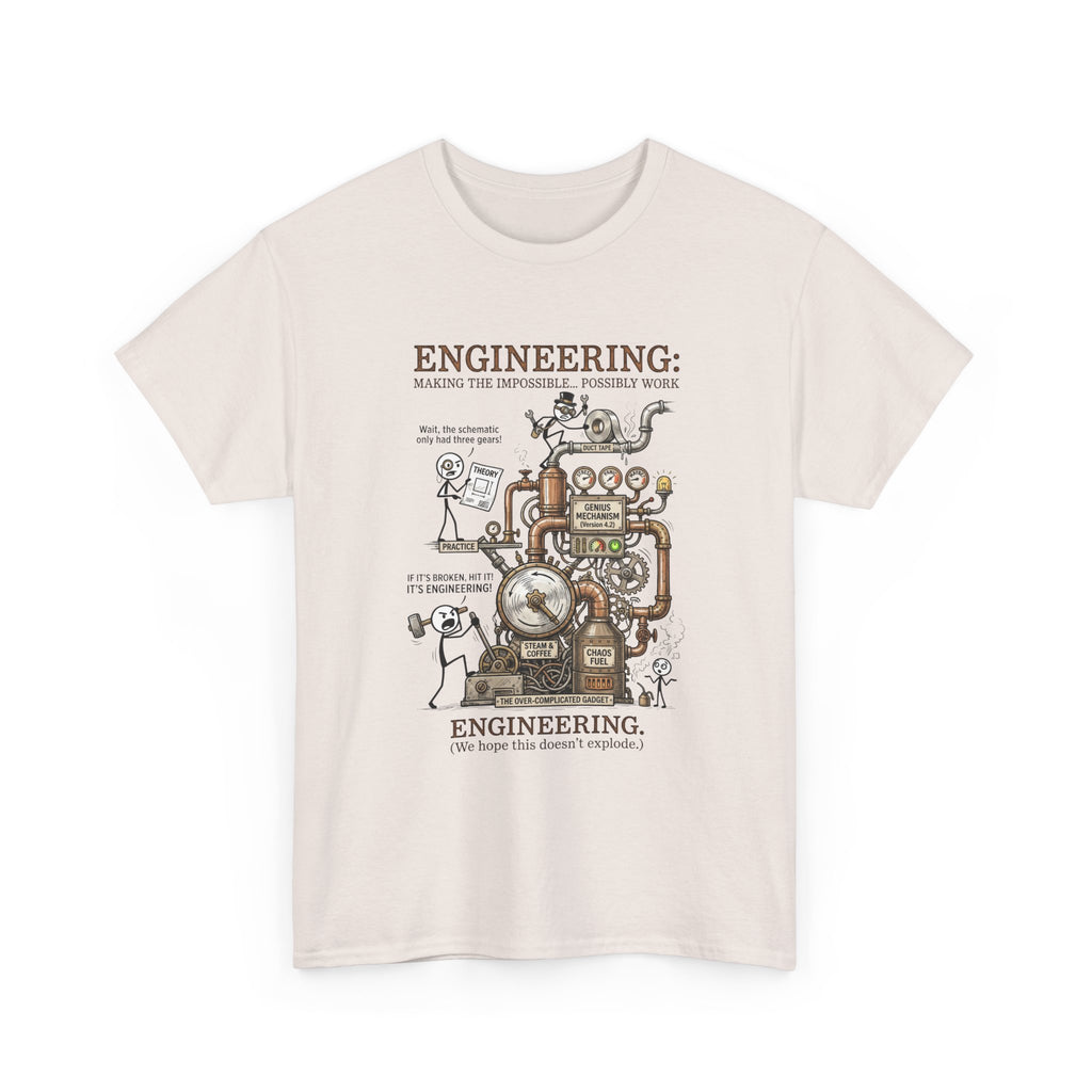 Engineering T‑Shirt – Coffee Diagram Tee (Funny "Engineering: Making the Impossible Work")