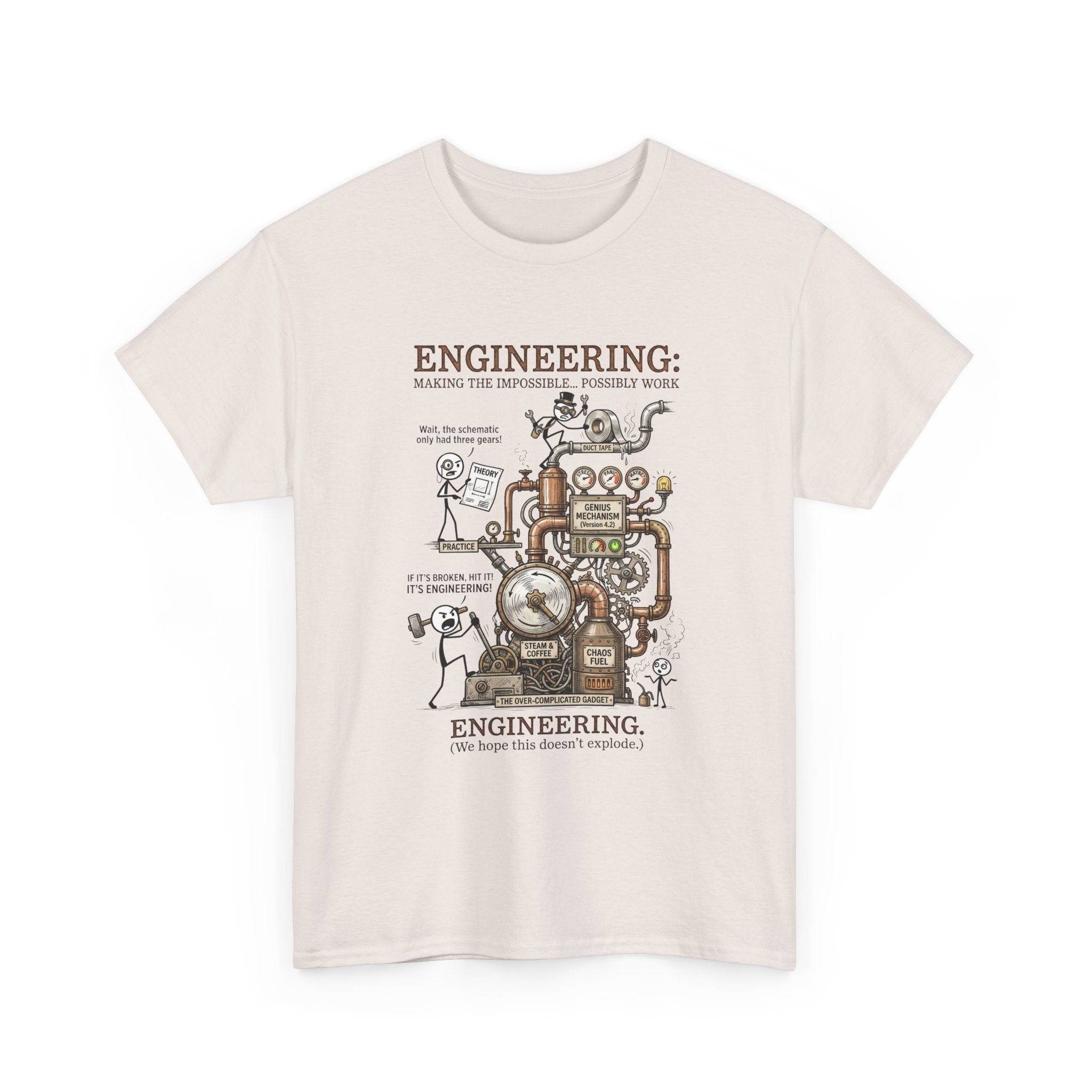 Engineering T‑Shirt – Coffee Diagram Tee (Funny "Engineering: Making the Impossible Work")